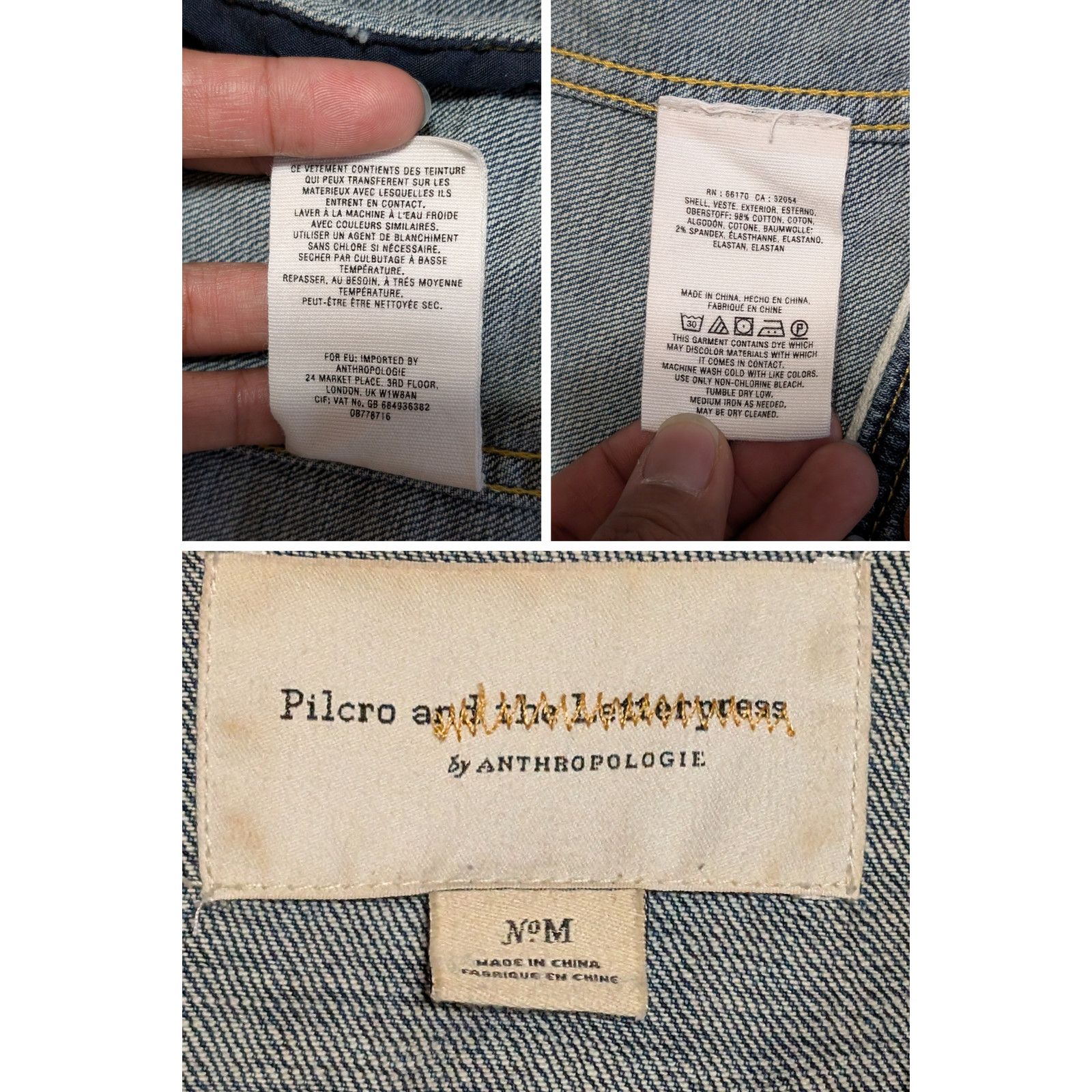 Anthropologie Anthropologie Pilcro Letterpress Crop Denim Classic Jacket M Size M / US 6-8 / IT 42-44 - 7 Thumbnail