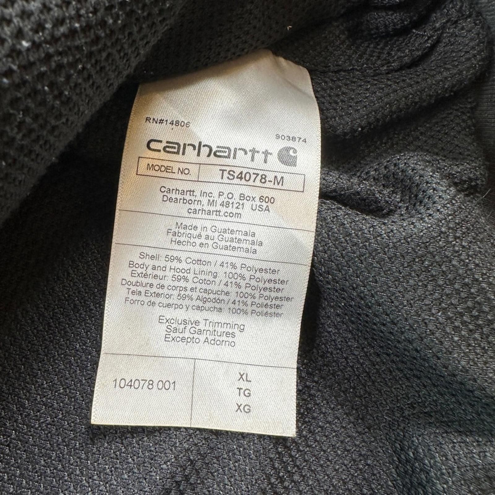 Carhartt Carhartt TS4078 Black Full Zip Hoodie Sweatshirt Jacket XL Size US XL / EU 56 / 4 - 4 Thumbnail