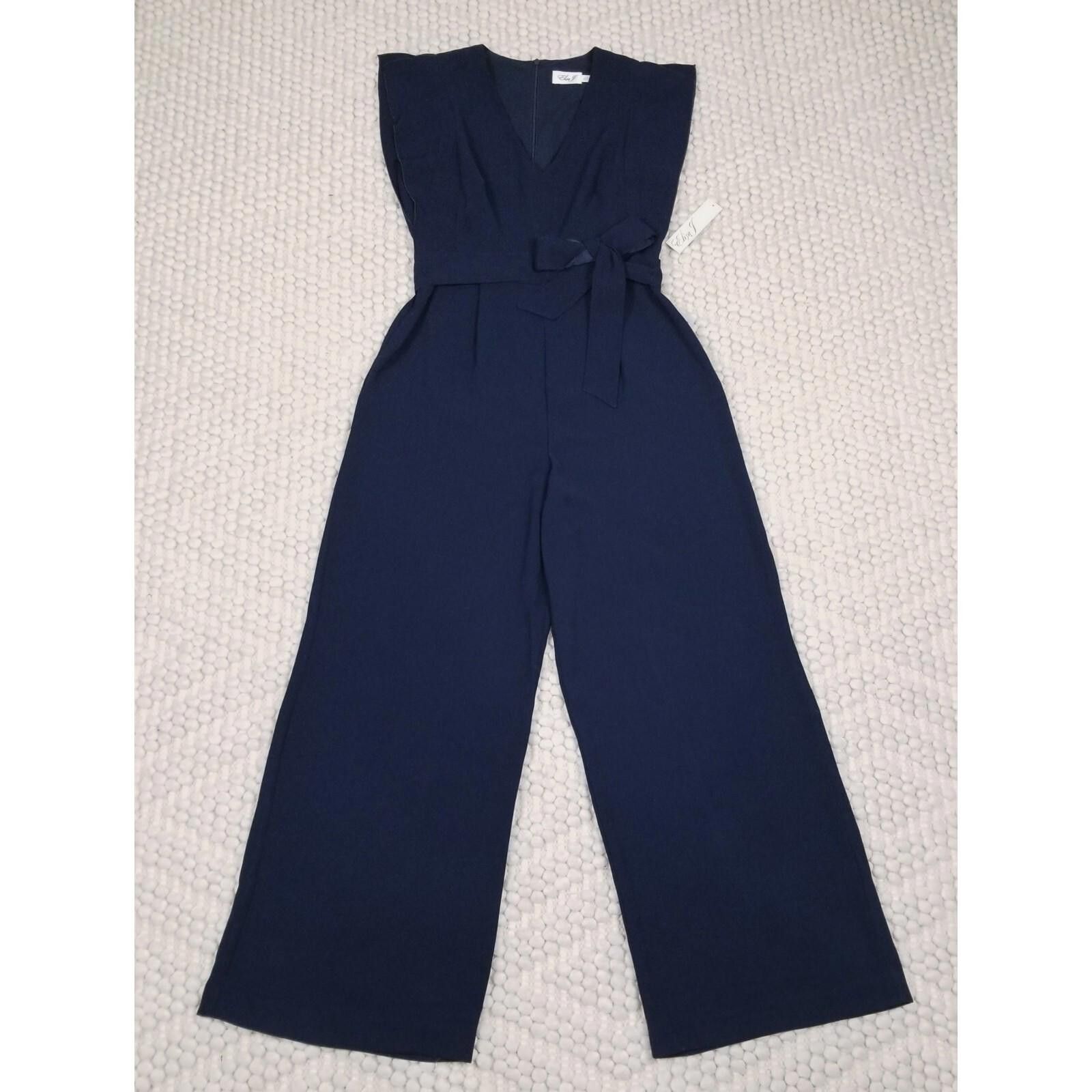 Other NWT Eliza J Flutter Sleeve Crepe Wide Leg Jumpsuit Sz 10 Size 32" / US 10 / IT 46 - 7 Thumbnail
