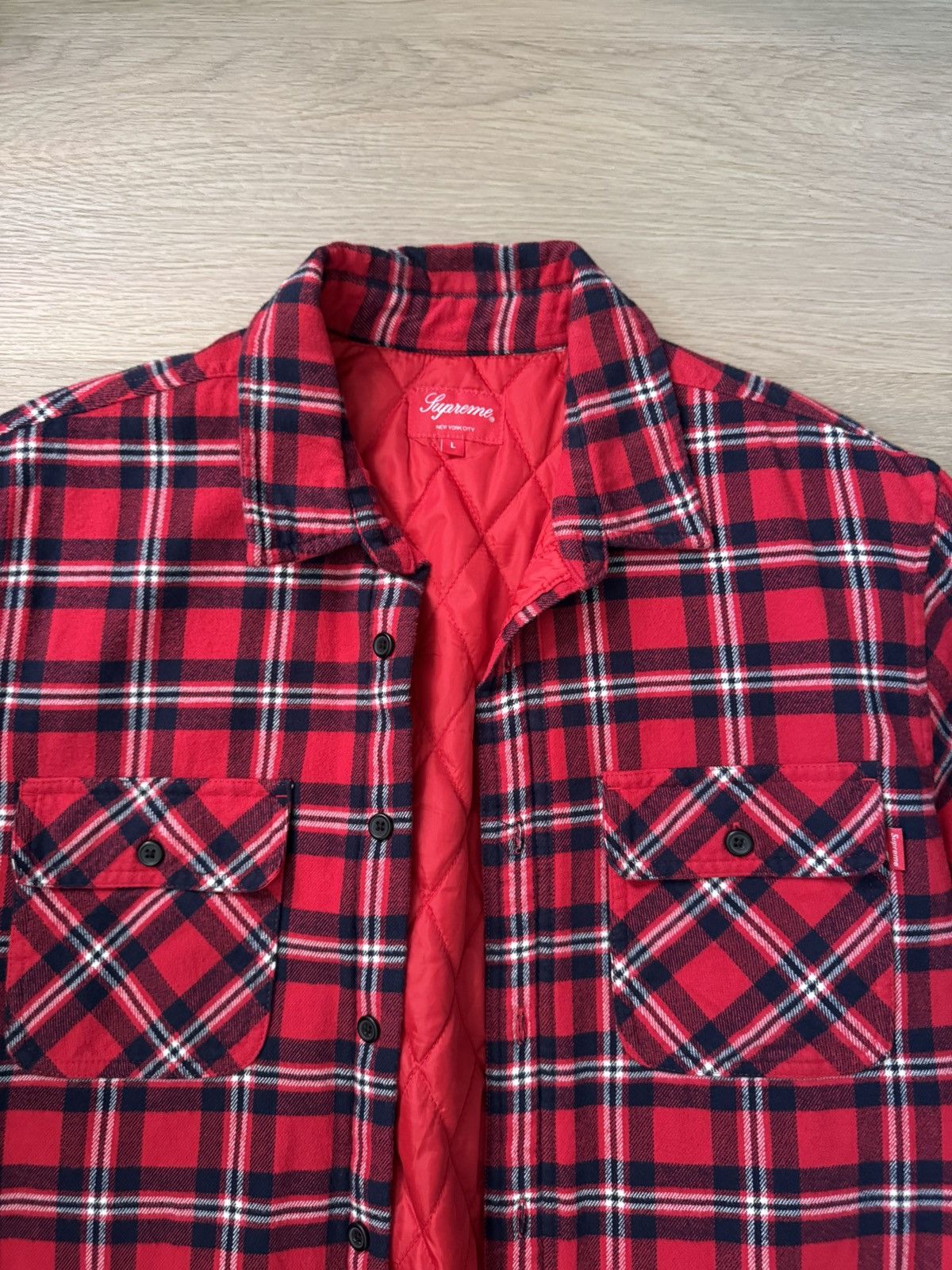 Supreme Arc Logo Quilted Flannel
