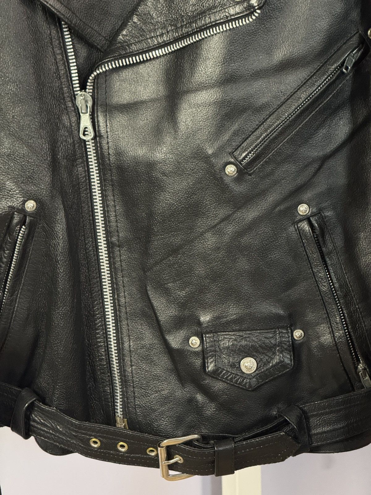Versace Vintage Versace Jeans Couture Biker Leather Crop Jacket Size US M / EU 48-50 / 2 - 9 Thumbnail