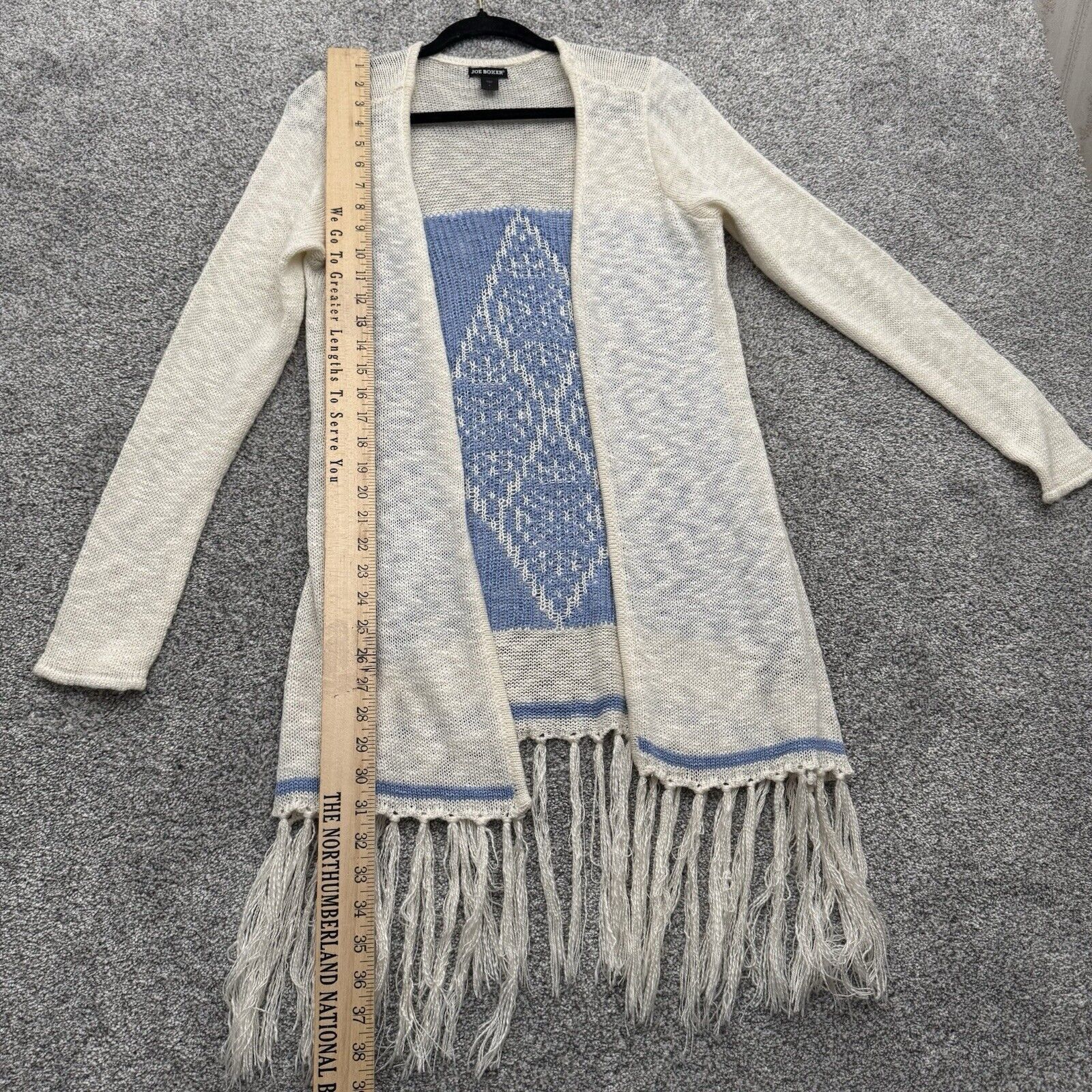 Joe Boxer Retro 70s Cardigan L Fringed Hippie Woodstock Western Boho Size L / US 10 / IT 46 - 2 Thumbnail
