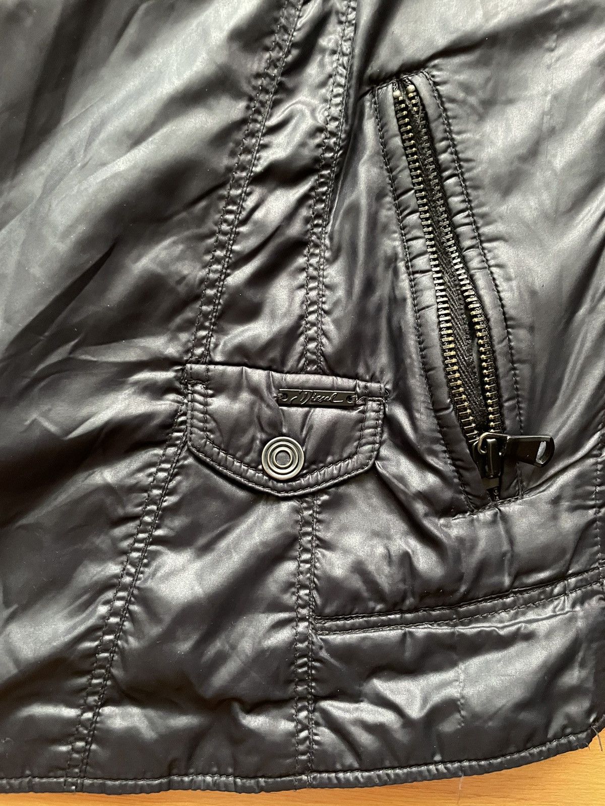 Diesel Vintage Diesel Logo Avant Garde Biker Jacket Backprint Size XS / US 0-2 / IT 36-38 - 15 Thumbnail