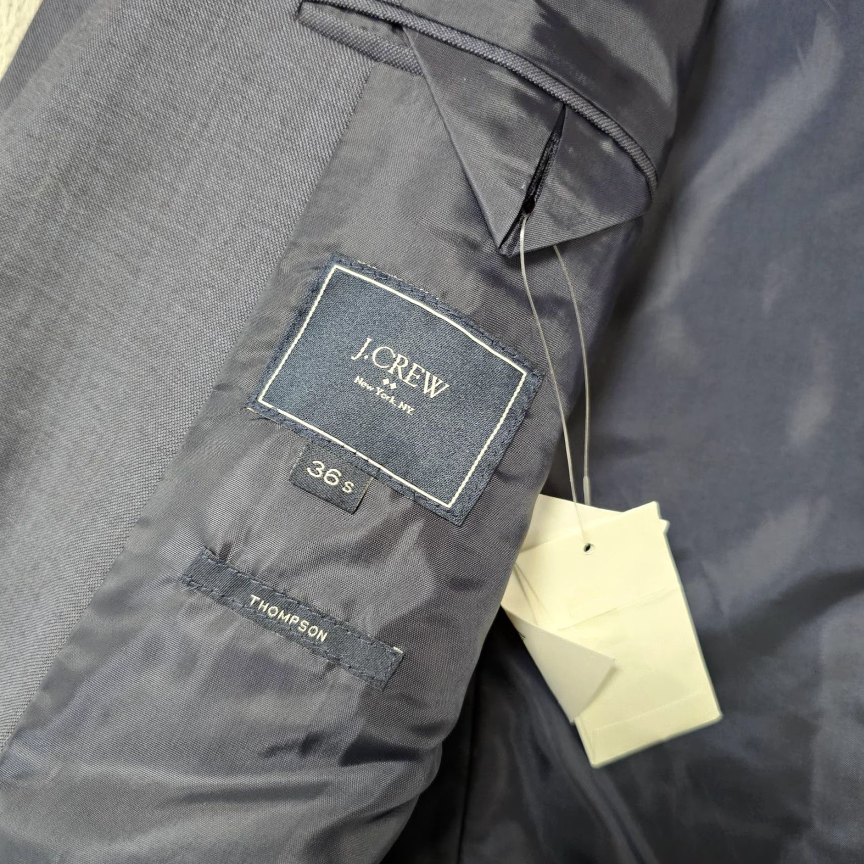 J.Crew J.Crew Thompson Suit Jacket Mens 36S Navy Wool Two Button Blazer Notch Lapel Size 36R - 3 Thumbnail