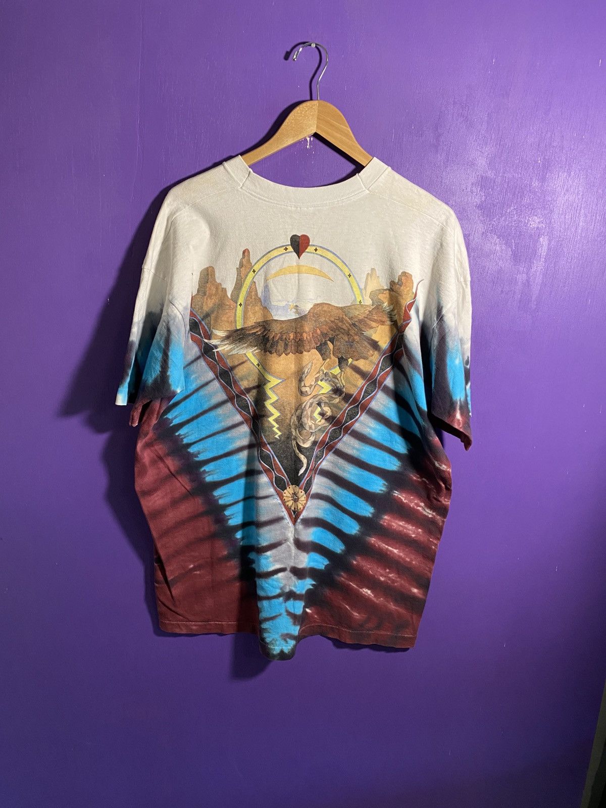 Liquid Blue Vintage 90s Liquid blue cow skull tie dye t-shirt Size US XL / EU 56 / 4 - 2 Thumbnail