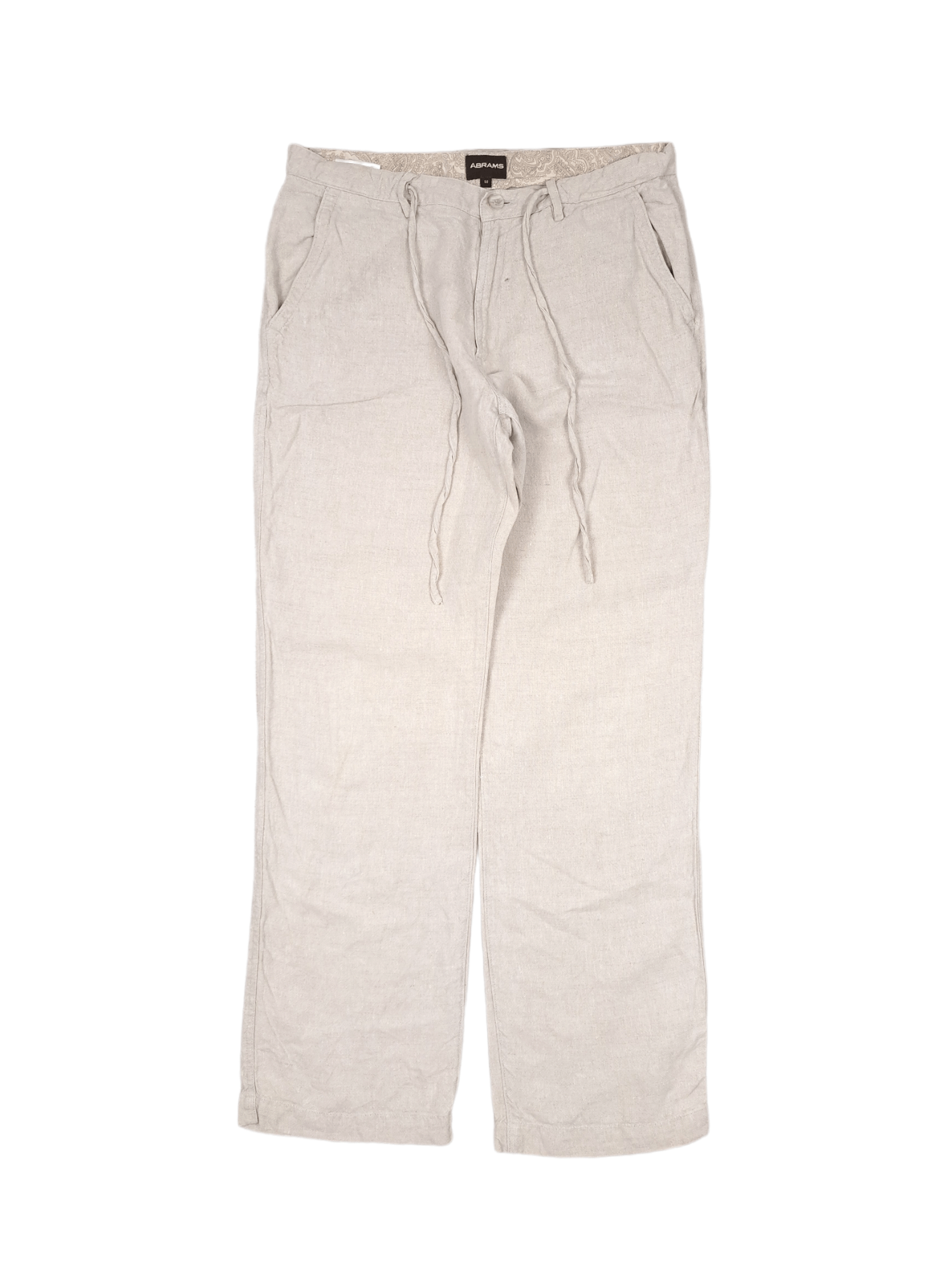 Vintage 💎 Vintage Linen Hemp Straight Relaxed Beige Pants Trousers Size US 33 - 1 Thumbnail