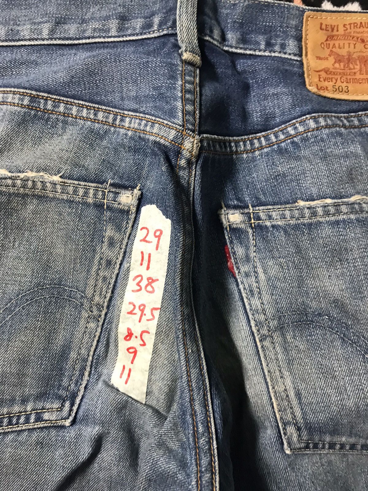 Levi's Vintage Clothing Vintage Levis 503 SelvAge jeans button v23 3381 Size US 29 - 3 Thumbnail