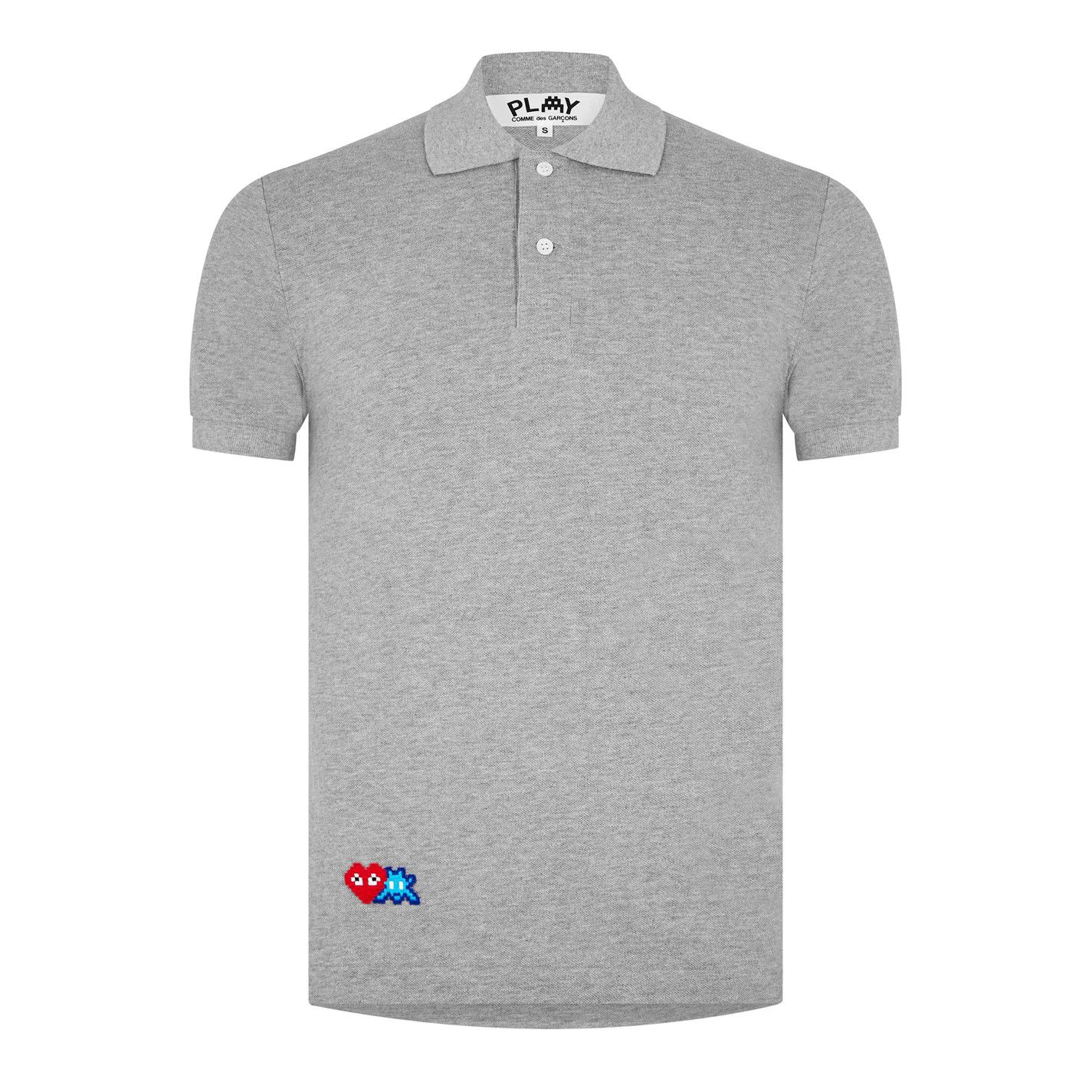 Comme des Garcons PLAY o1g2r1mq0426 Space Heart Polo Shirt in Grey Size US S / EU 44-46 / 1 - 1 Thumbnail
