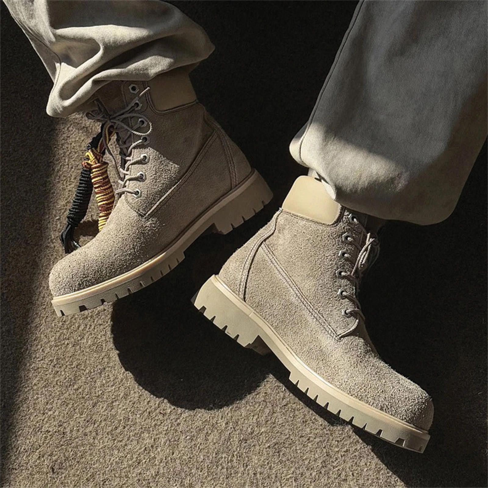 Other Taupe Suede Utility Boots Size US 8 / EU 41 - 3 Thumbnail