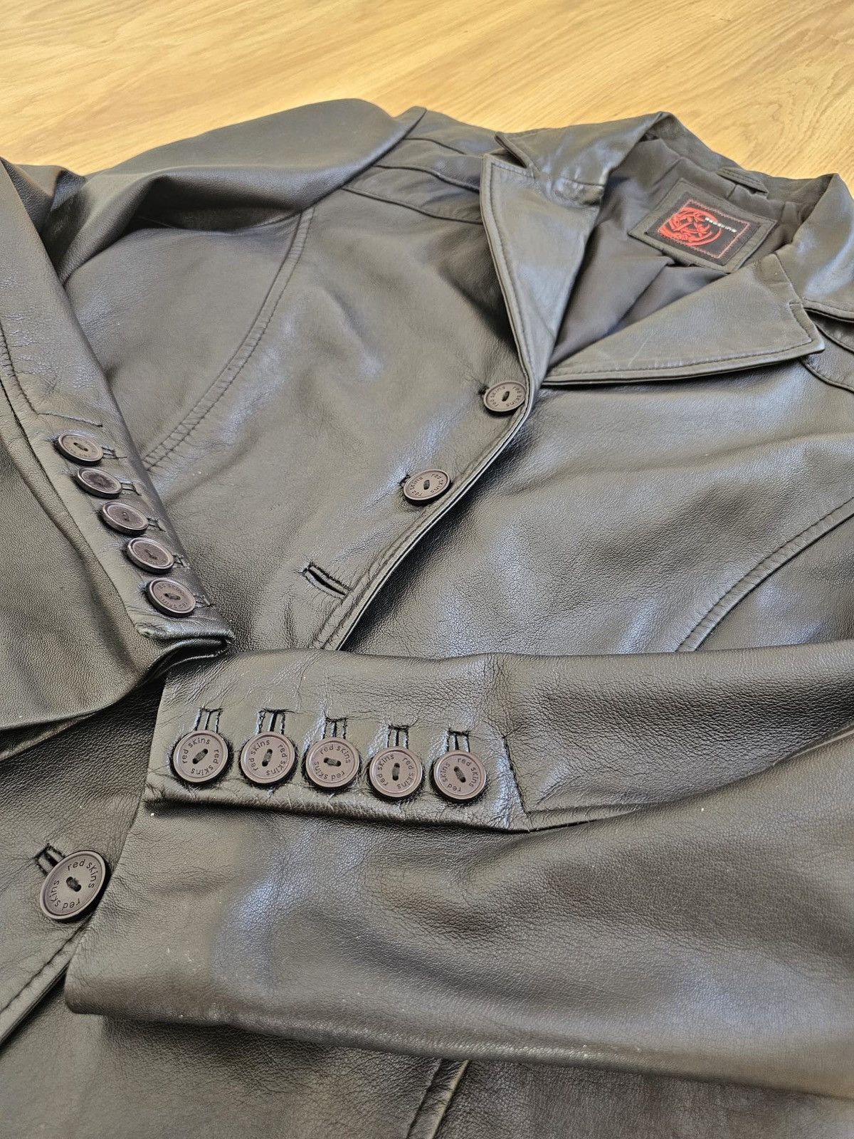 Other VINTAGE REDSKINS "Buttery Soft" Leather ¾ Coat - Rare Label Size XL / US 12-14 / IT 48-50 - 2 Thumbnail