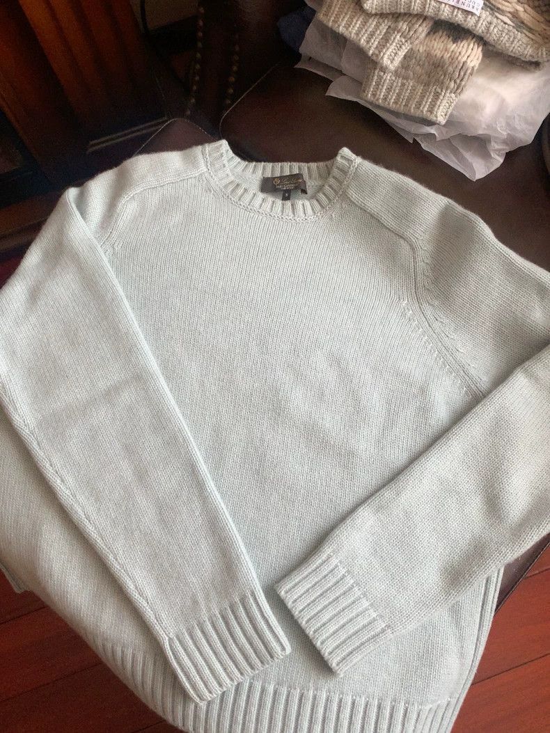 Loro Piana Baby Blue Cashmere Sweater-