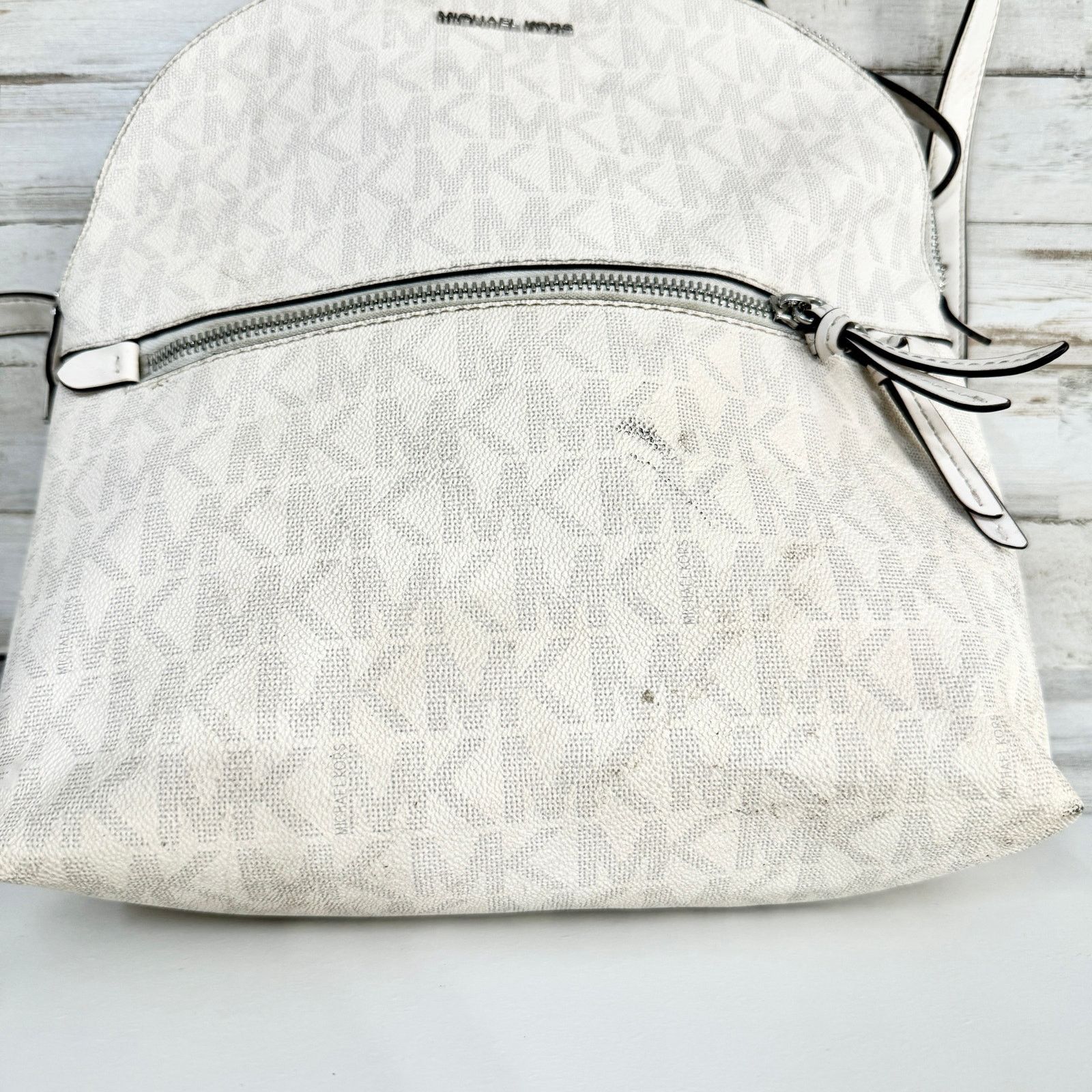 Michael Kors Michael Kors Dallas Medium Slim Backpack MK Soft Sky White Size ONE SIZE - 2 Thumbnail