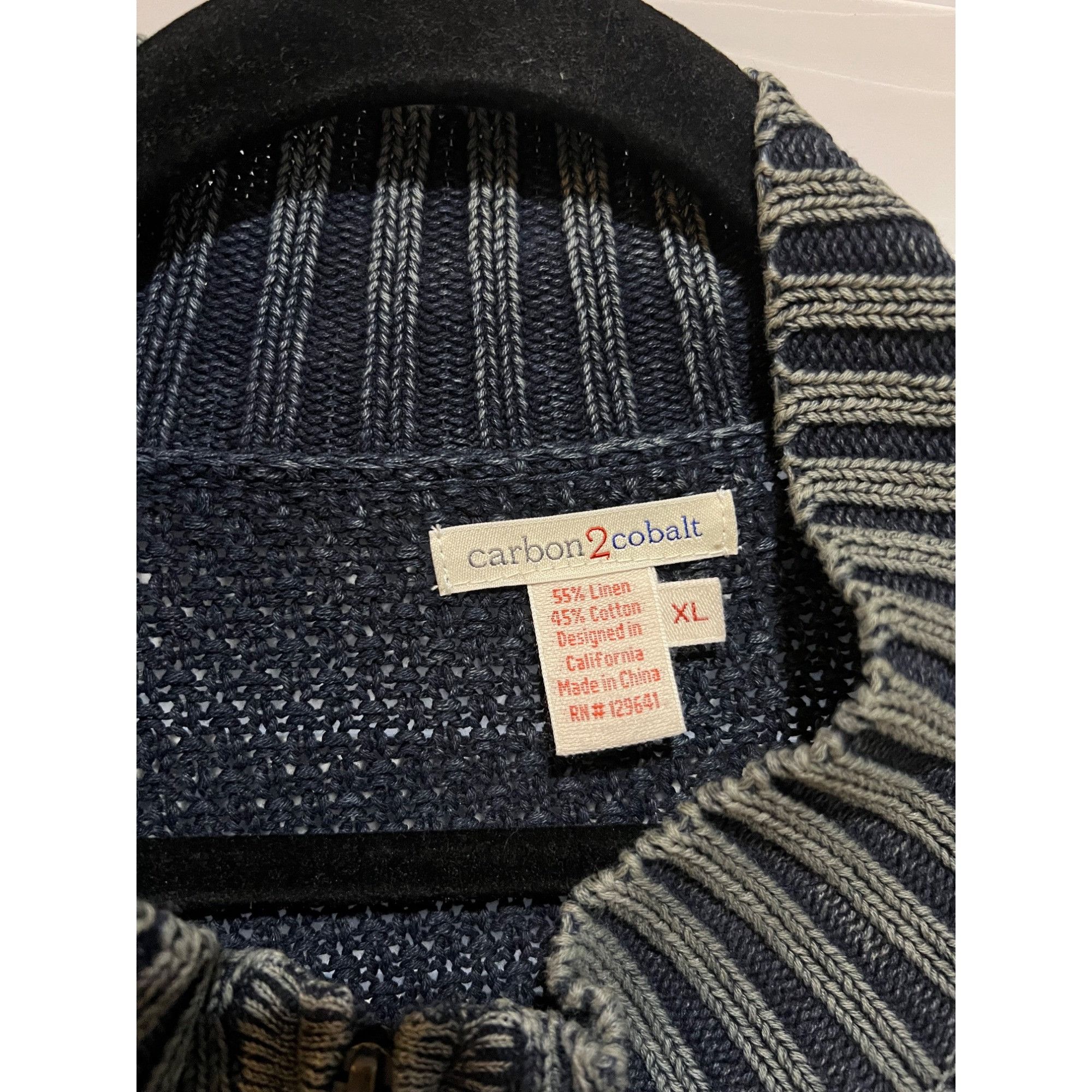 Carbon2Cobalt Carbon2Cobalt Full Zip Mens Sweater - Size XL Size US XL / EU 56 / 4 - 3 Thumbnail