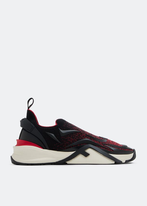 image of Fendi O1W1Db11223 Flow Sneakers In Black, Men's