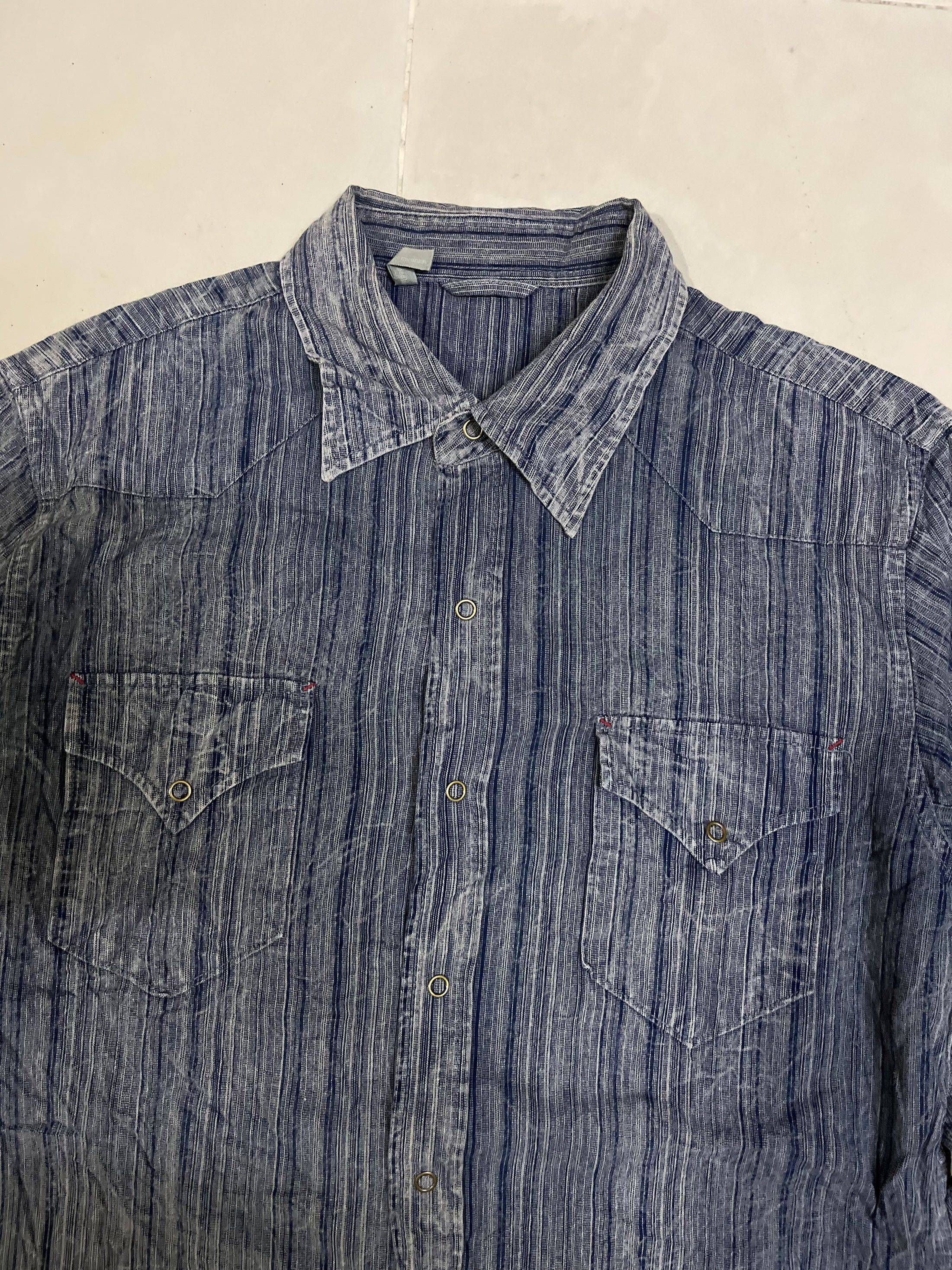 Designer × Japanese Brand Baffy Japan Snap Button Long Sleeve Dress Shirt Western Size US L / EU 52-54 / 3 - 2 Thumbnail