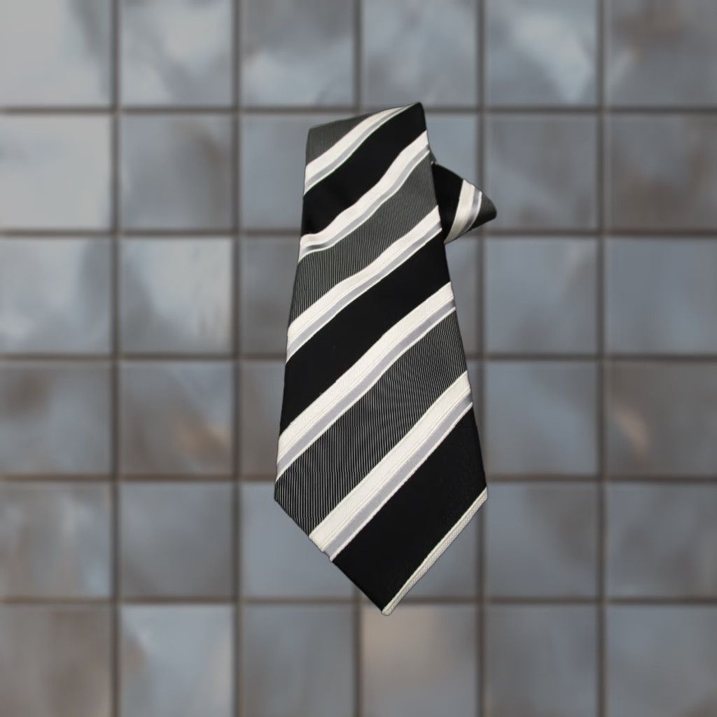 Vintage Donald J. Trump Silk Tie Men Black Striped Designer Classic One Size Signature Collection Retro Size ONE SIZE - 1 Thumbnail