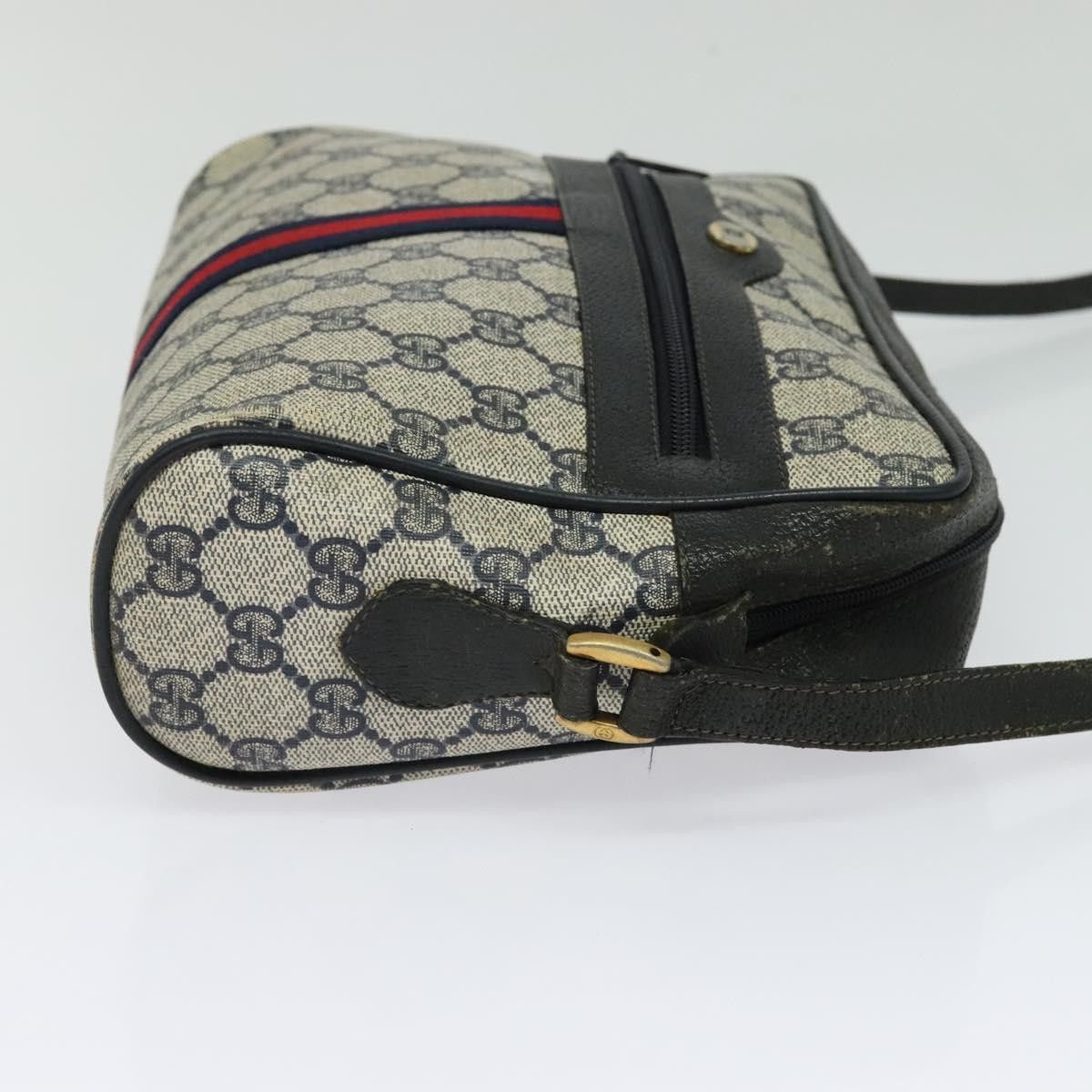 Gucci GUCCI GG Supreme Sherry Line Shoulder Bag Pvc Navy Gold 98 Size ONE SIZE - 5 Thumbnail