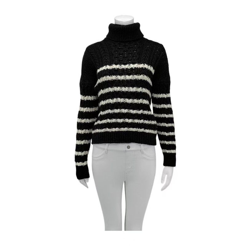 Loewe Loewe Black Wool Striped Long Sleeve Sweater 0089 Size M / US 6-8 / IT 42-44 - 1 Thumbnail
