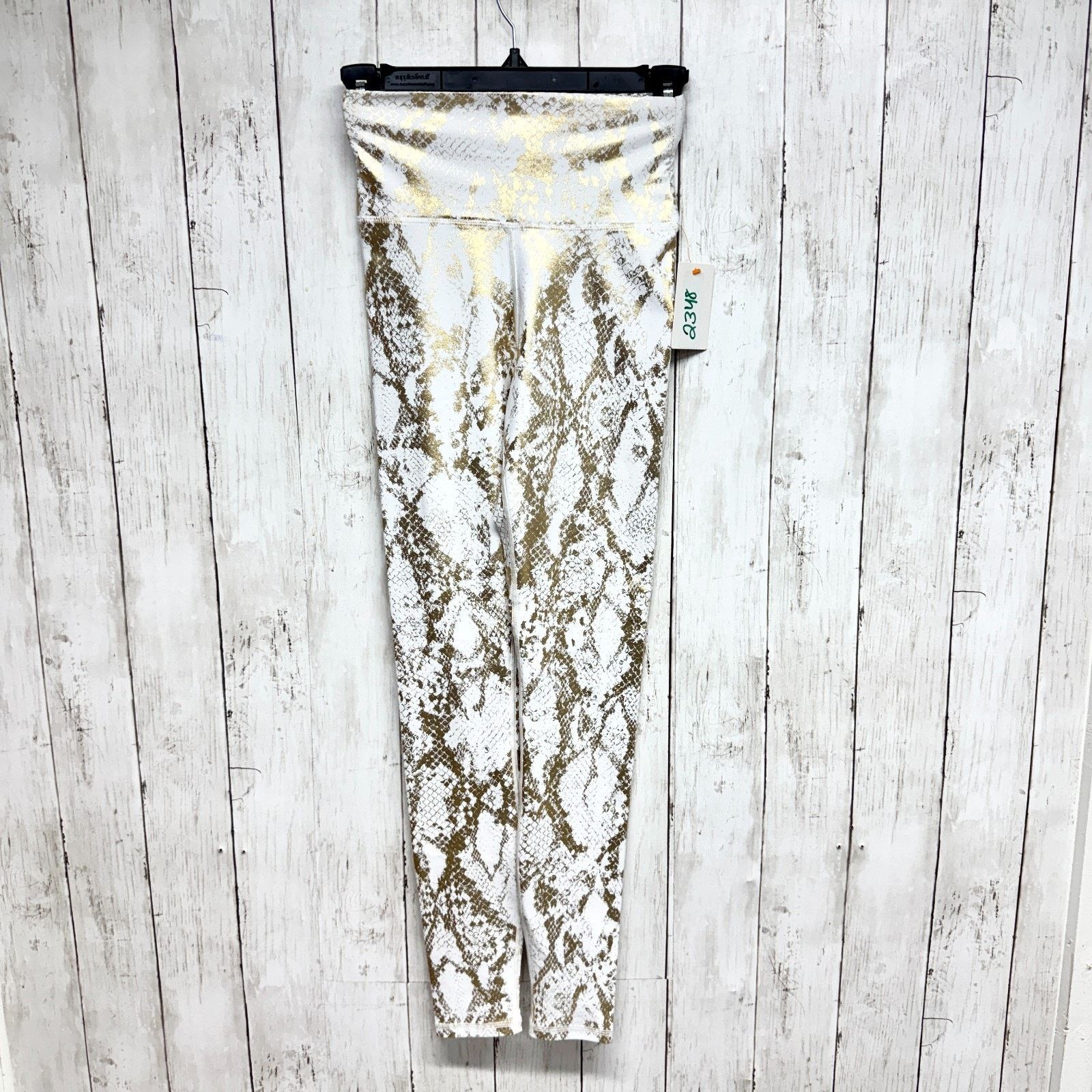 Carbon Carbon 38 Size XS Gold Metallic Snake Skin Athletic Leggings Size 22" - 1 Thumbnail