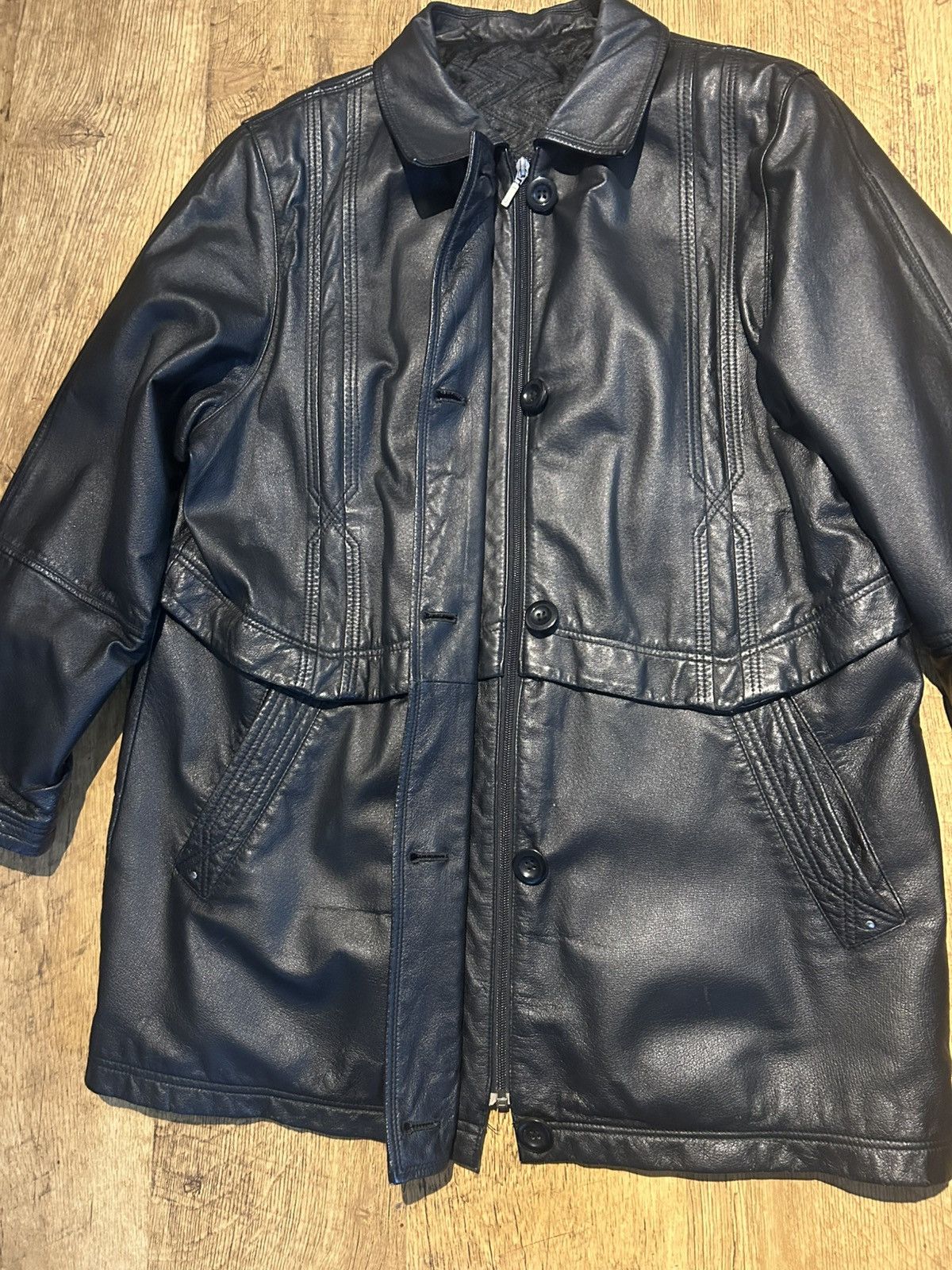 C&A Vintage Nappa Leather coat by CANDA C&A Size XL / US 12-14 / IT 48-50 - 4 Thumbnail