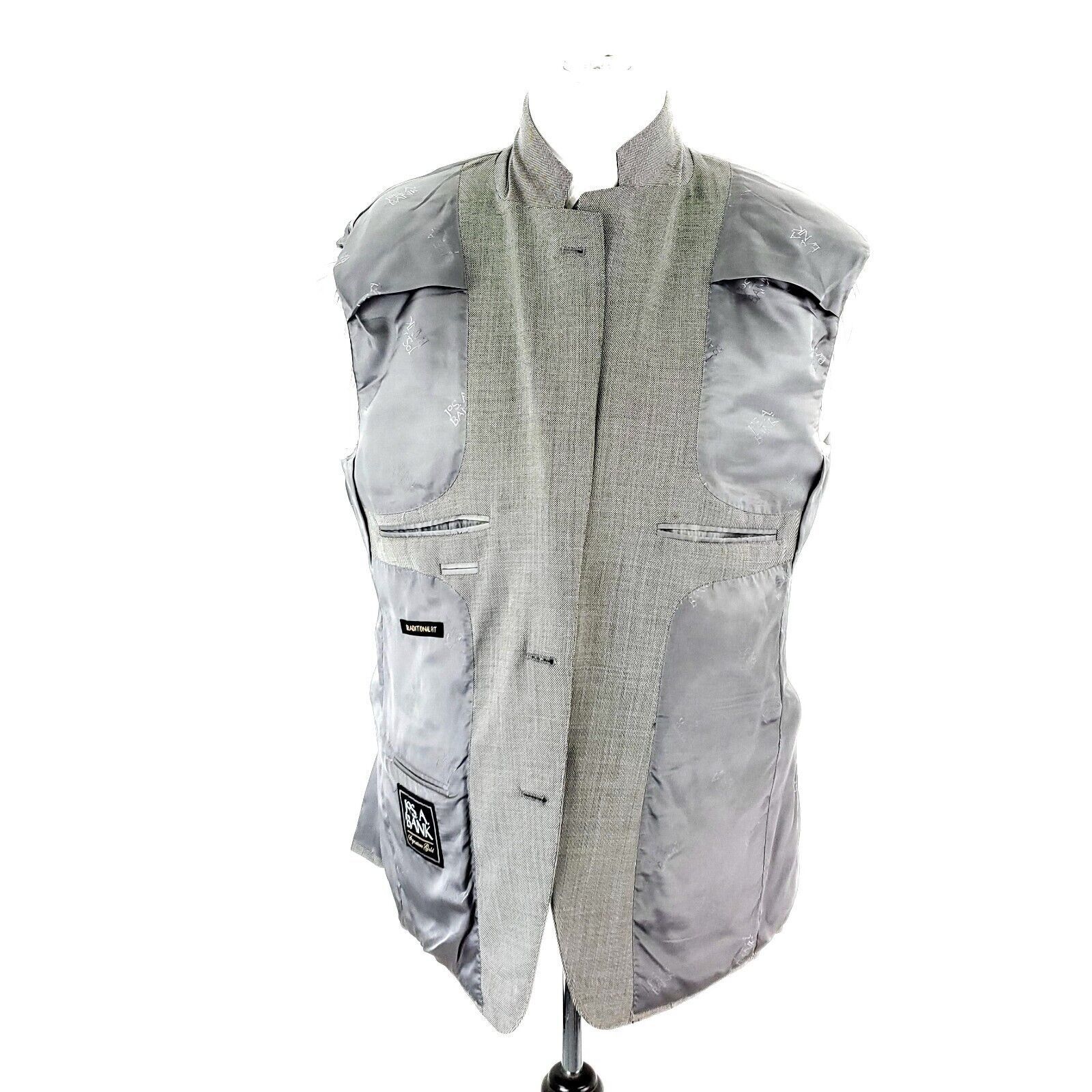 Jos. A. Bank Jos A Bank Signature Gold Wool 2 Button Suit Jacket 40S Whit Size 40S - 10 Thumbnail
