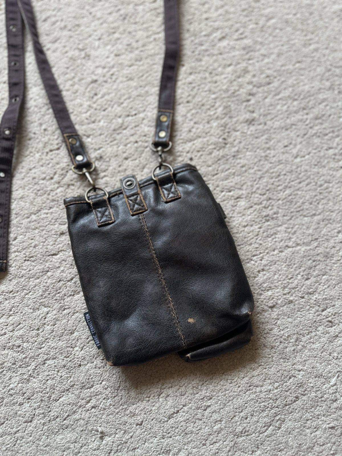 Japanese Brand 2000s Fabric Connection Cross logo Leather Sling Bag Size ONE SIZE - 14 Thumbnail