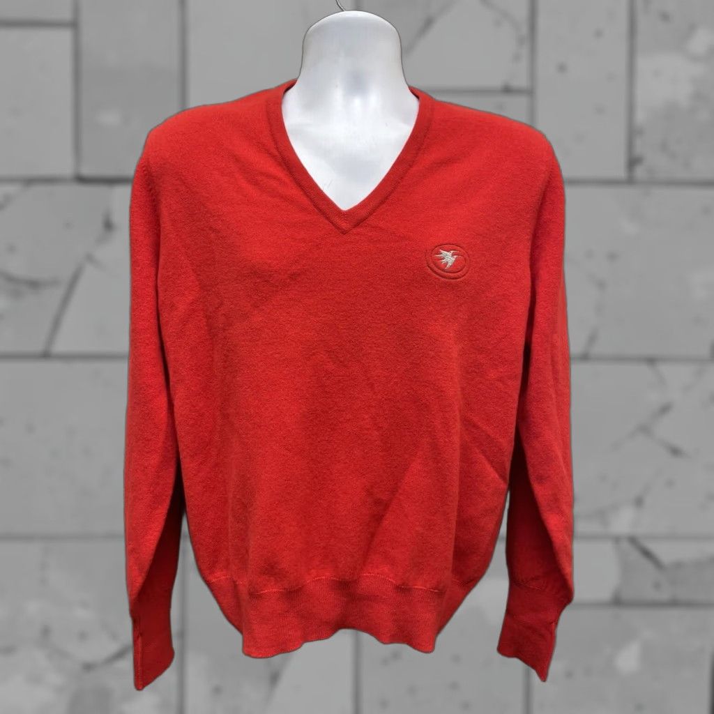 Vintage VINTAGE Castle Pines Golf Red Cashmere V-Neck Sweater Mens Medium Size US M / EU 48-50 / 2 - 1 Thumbnail