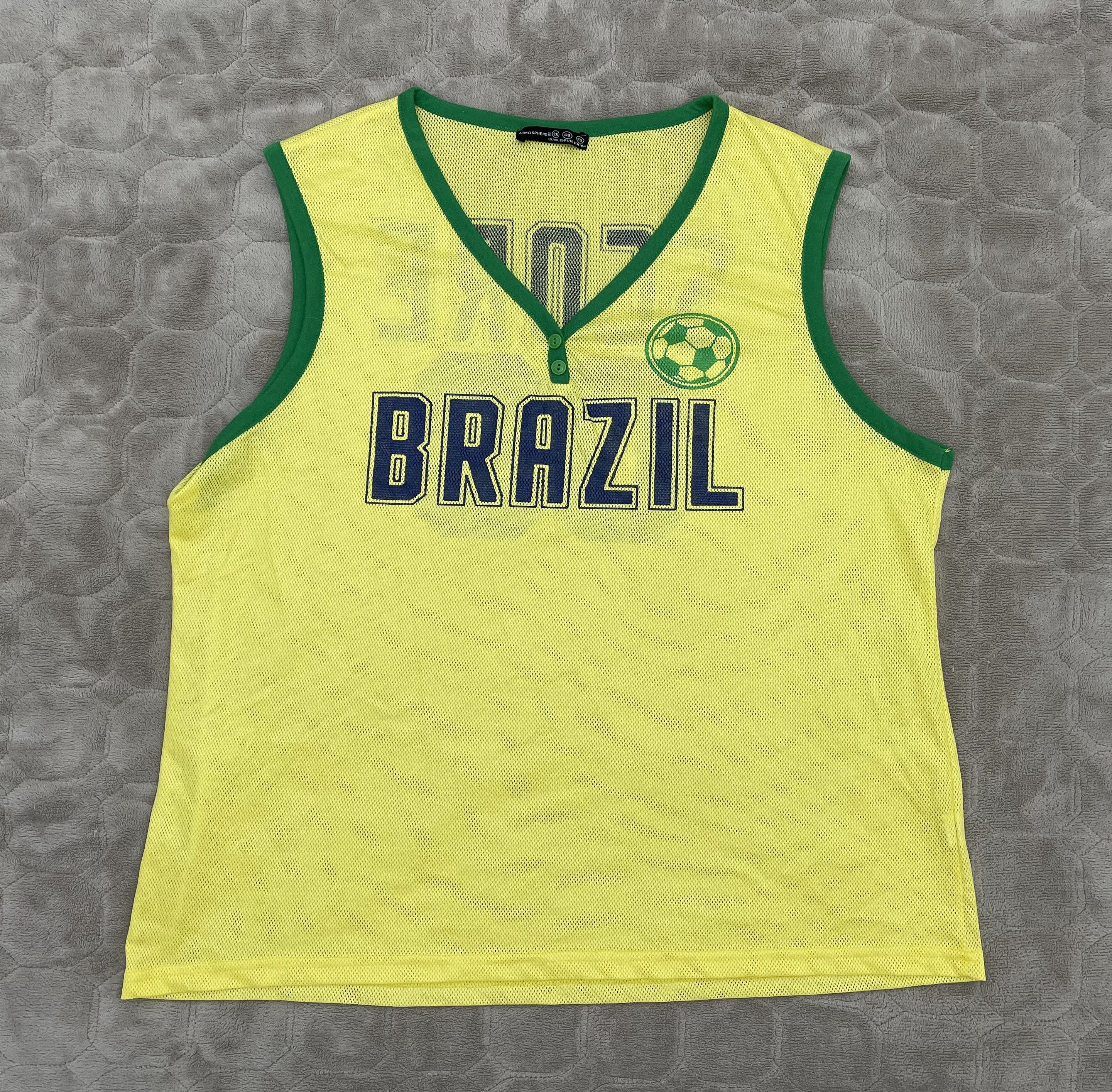 Vintage BRAZIL Football SCORE 09 Size US L / EU 52-54 / 3 - 1 Thumbnail