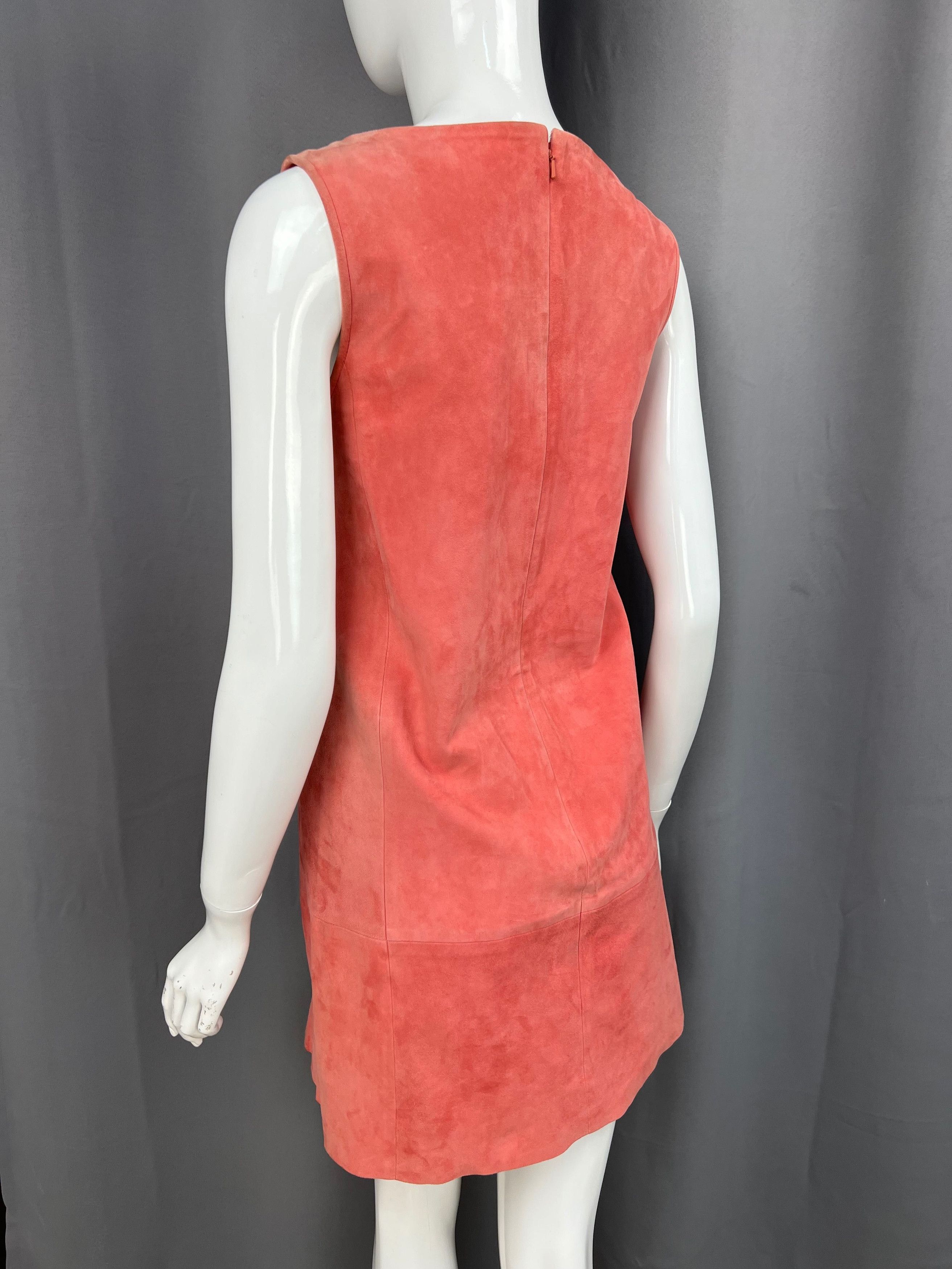 Balenciaga Balenciaga Leather Peachy Pink Midi Dress Size S / US 4 / IT 40 - 2 Thumbnail