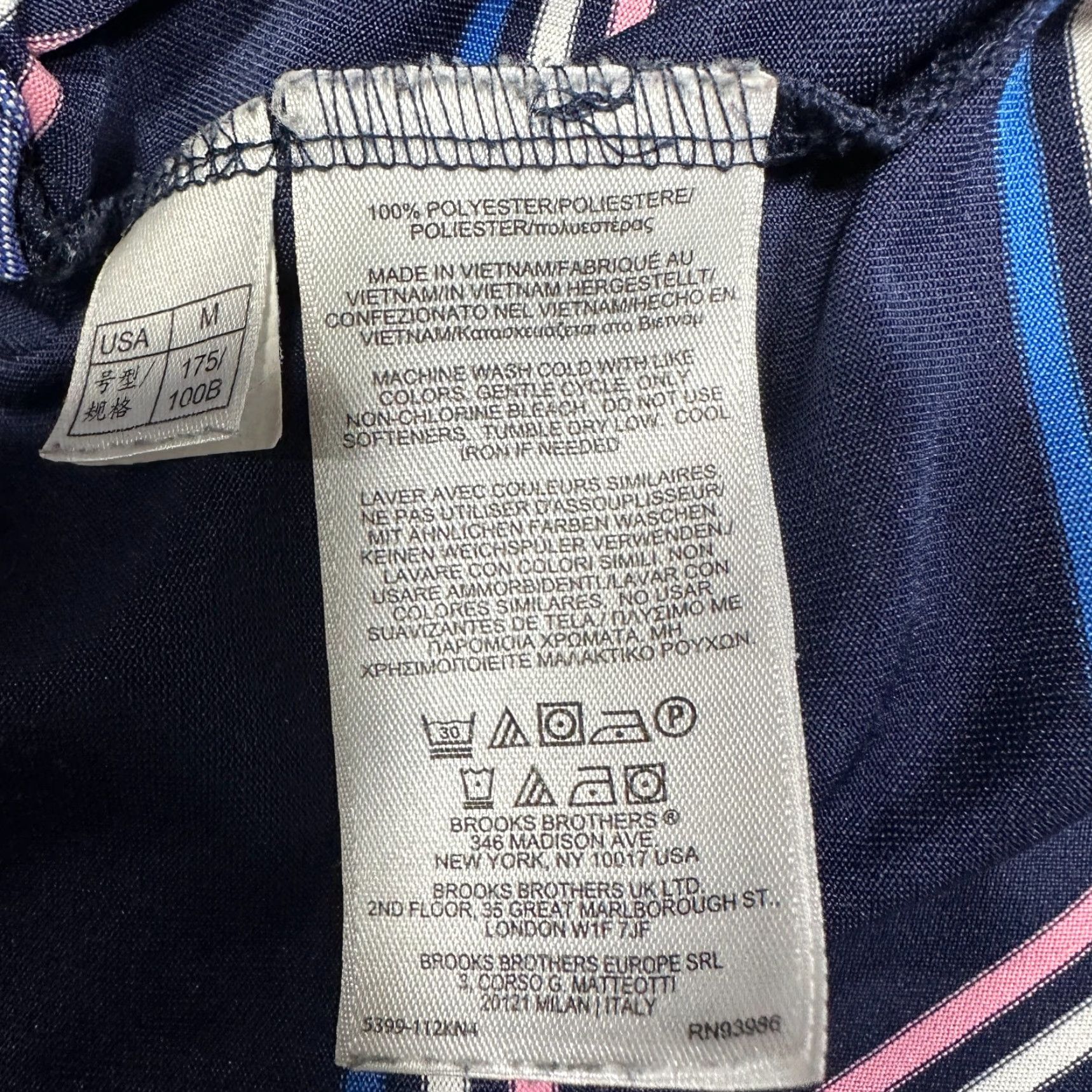 Brooks Brothers Brooks Brothers Performance Polo Mens M Short Sleeve Striped Blue Pink Shirt Modern Classic Polo Shirt Mens Size US M / EU 48-50 / 2 - 6 Thumbnail