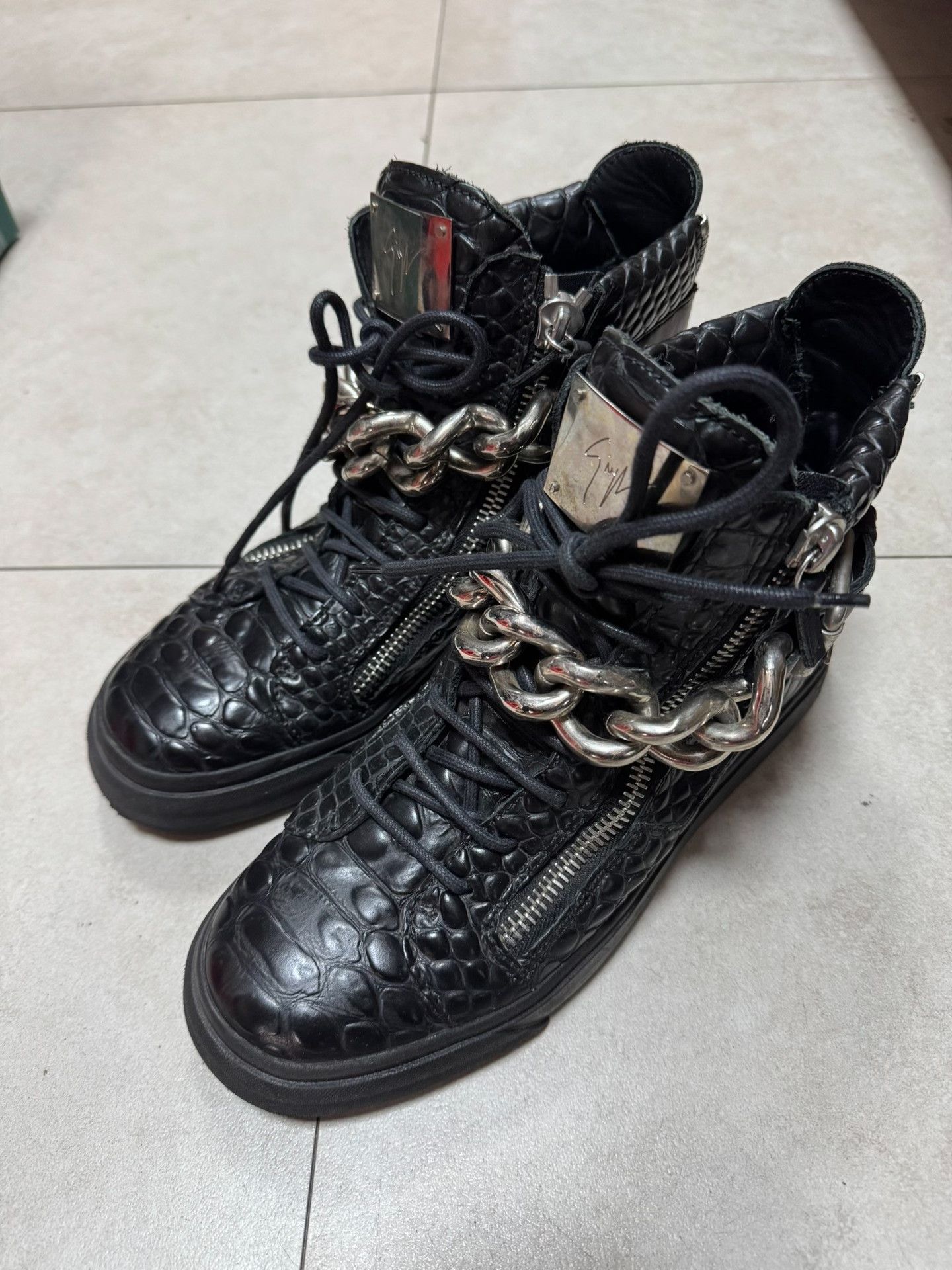 Giuseppe Zanotti Giuseppe Zanotti Gold Hitop Sneakers 41 Men Size US 8.5 / EU 41-42 - 1 Thumbnail