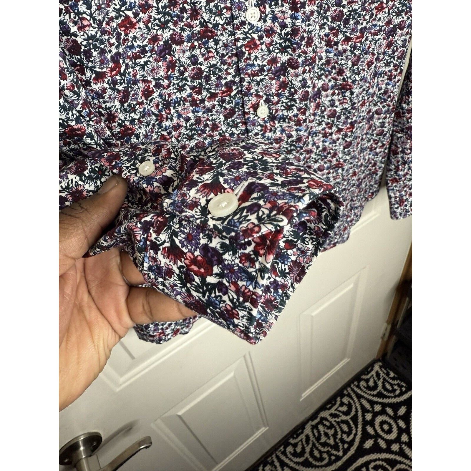 Express Express Button Down Shirt Men’s Large Rosario Floral Print Size US L / EU 52-54 / 3 - 3 Thumbnail