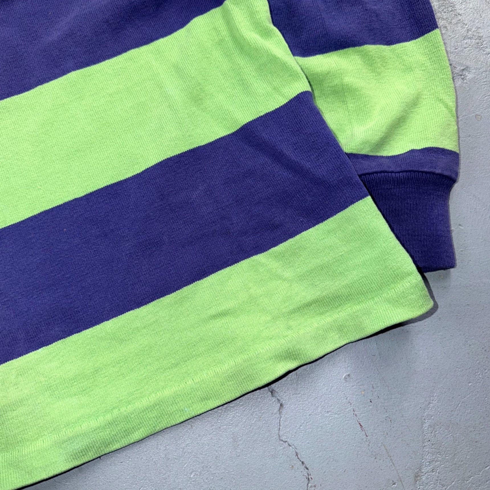 Lands' End VTG Lands End Rugby Shirt Mens M Heavy Cotton Polo Stripe Blue Green USA 80s 90s Size US M / EU 48-50 / 2 - 3 Thumbnail