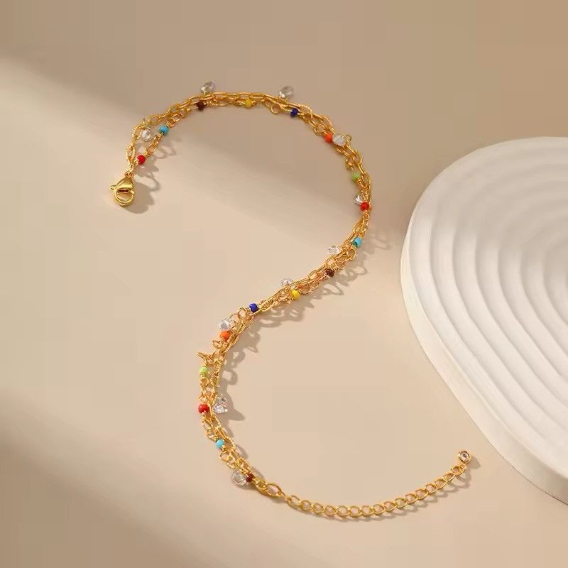 Jewelry × Vintage Rice Beads Multi Layer Chain Anklet Size ONE SIZE - 5 Thumbnail