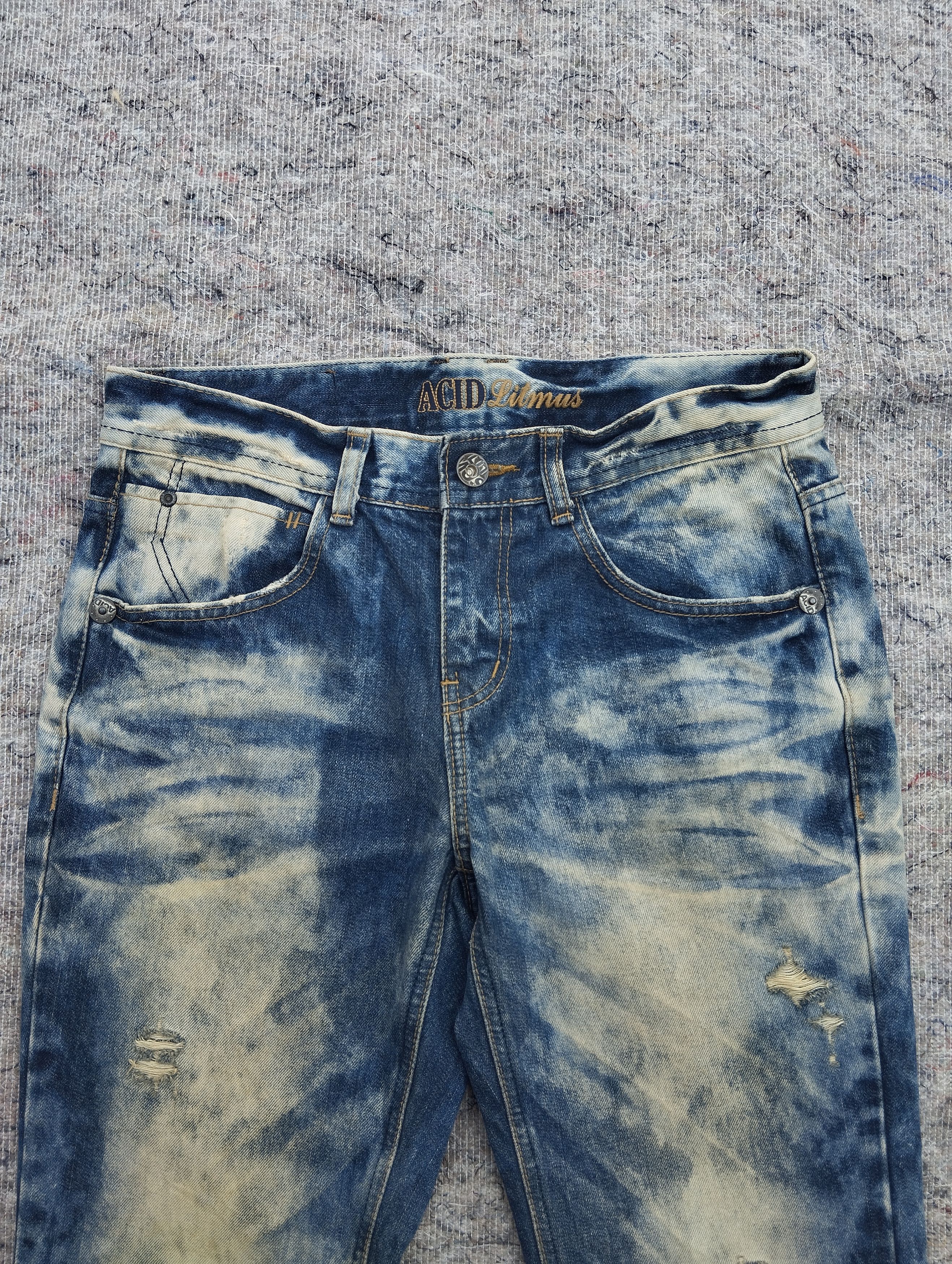 14th Addiction Acid litmus distressed washed jeans Size US 32 / EU 48 - 3 Thumbnail