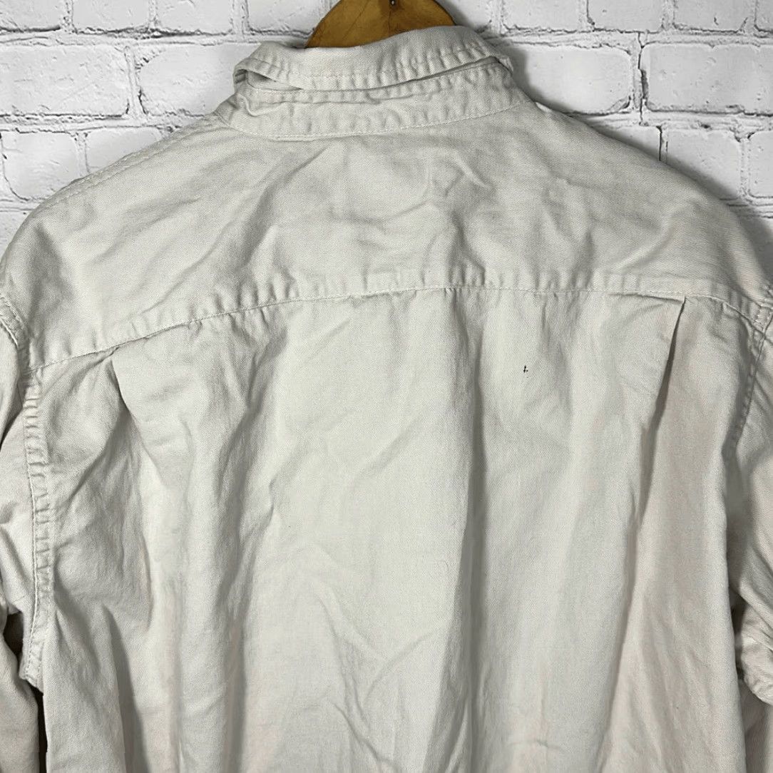 Wrangler Wrangler Shirt Button-Up Mens XL Chambray Beige Workwear Country Long Sleeve Cream Gray Size US XL / EU 56 / 4 - 4 Thumbnail