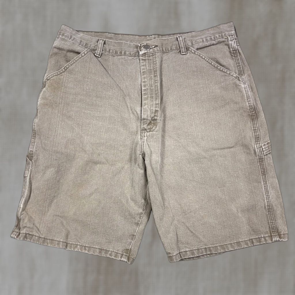 Wrangler VINTAGE Wrangler Shorts Men 34 Bermuda Denim 5-Pocket Relaxed Baggy Jorts Work Wear Tan Brown 90s Grunge Hip Hop Rockabilly Classic Mens Size US 34 / EU 50 - 1 Thumbnail