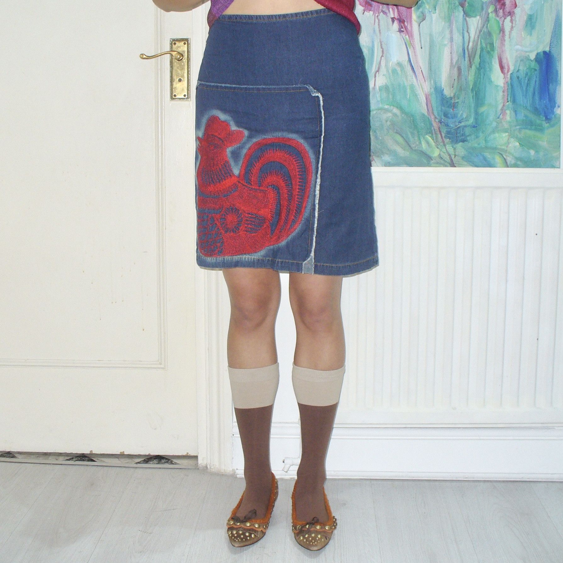 Custo Barcelona Custo Barcelona embroidered rooster skirt Size 26" / US 2 / IT 38 - 1 Thumbnail