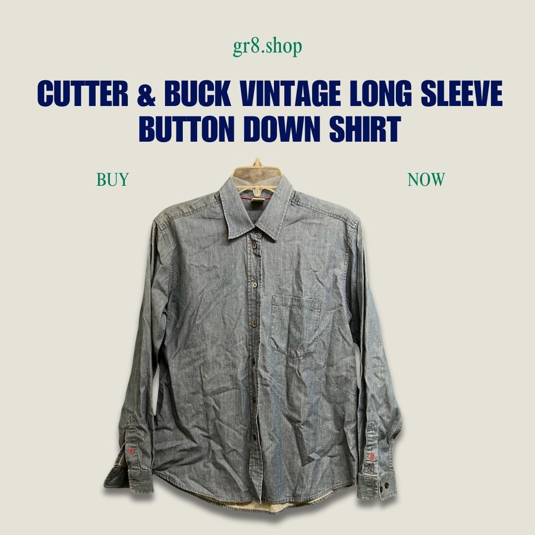 Cutter & Buck CUTTER & BUCK Vintage Long Sleeve Gray Denim Button Down Shi Size US S / EU 44-46 / 1 - 1 Thumbnail