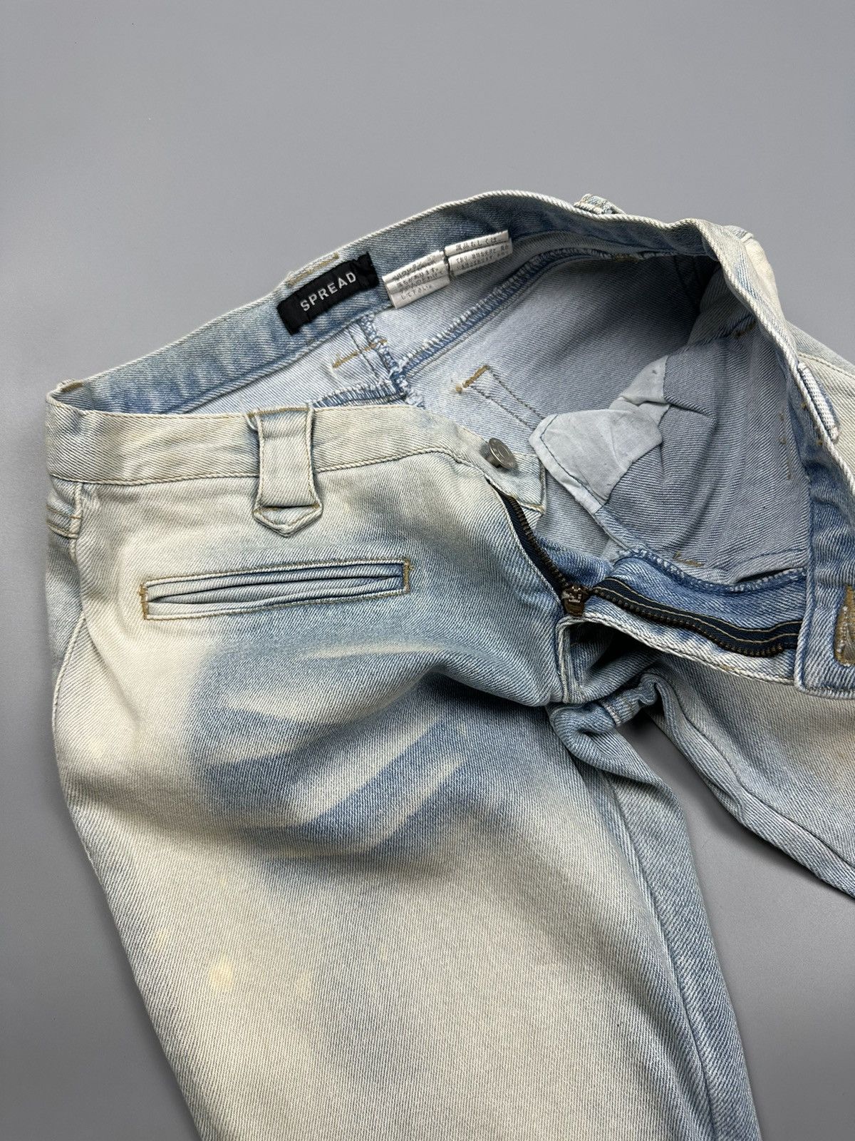 If Six Was Nine × Le Grande Bleu (L.G.B.) 🔥Sick Nine🔥Vintage Spread Micros Flared Cowboy Jeans Size US 28 / EU 44 - 8 Thumbnail