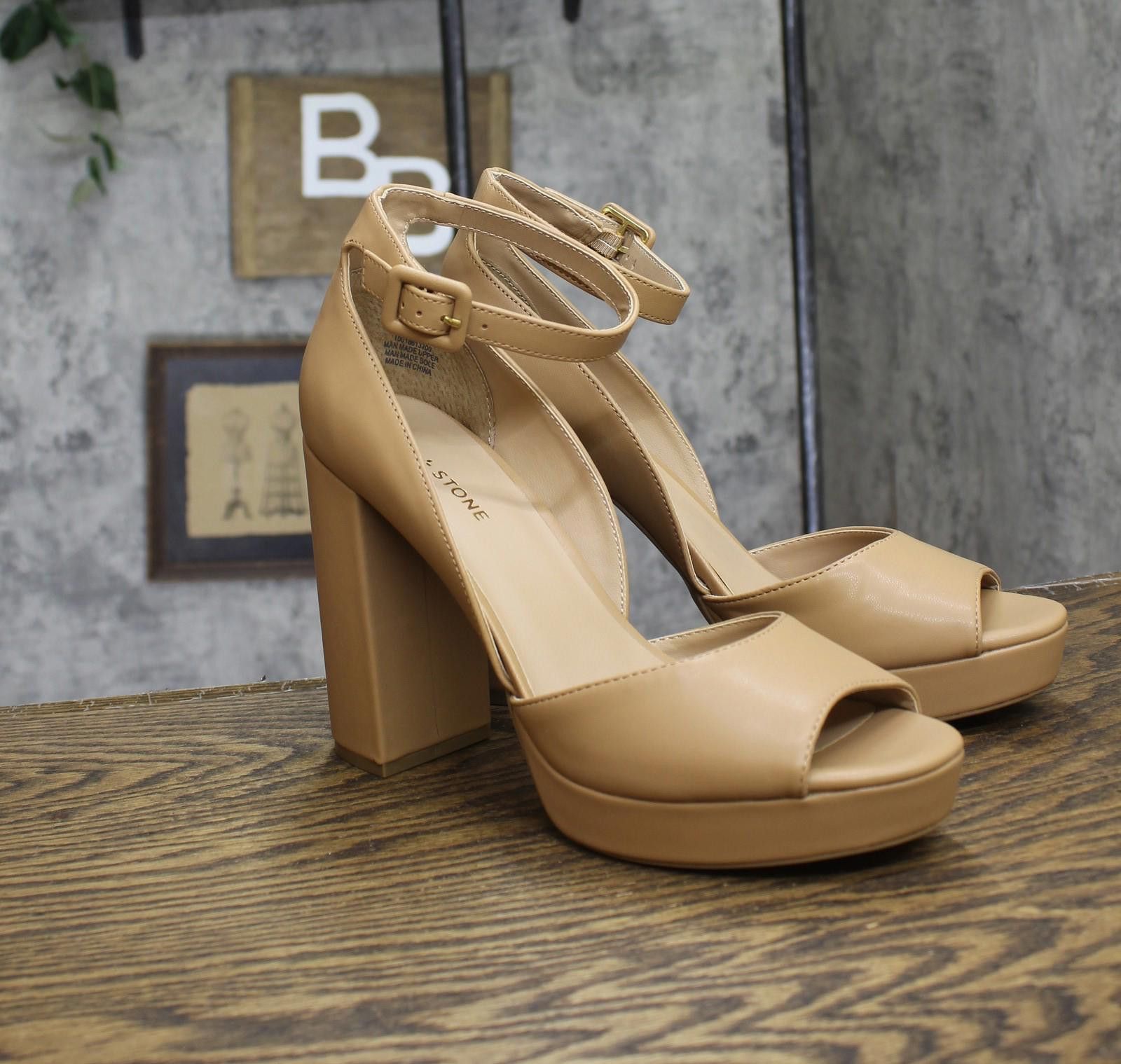 Other Nwt Sun + Stone Block Heel Platform Sandals Nude Brown 11m Size US 11 / IT 41 - 1 Thumbnail