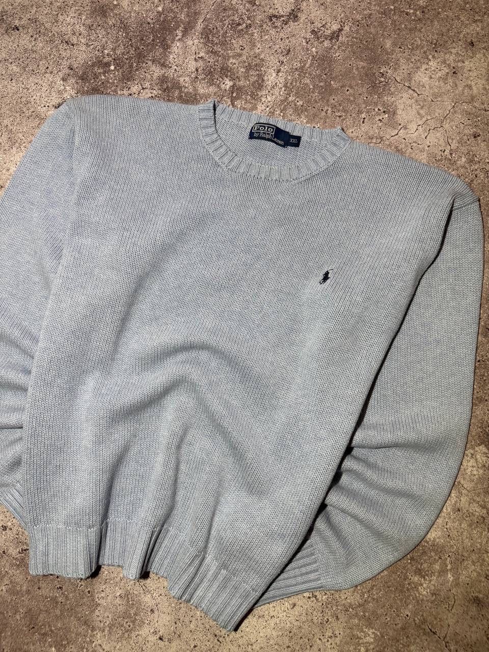 Polo Ralph Lauren Vintage Polo Ralph Lauren Knitted Blue Sweater Cotton Rare Size US XXL / EU 58 / 5 - 2 Thumbnail