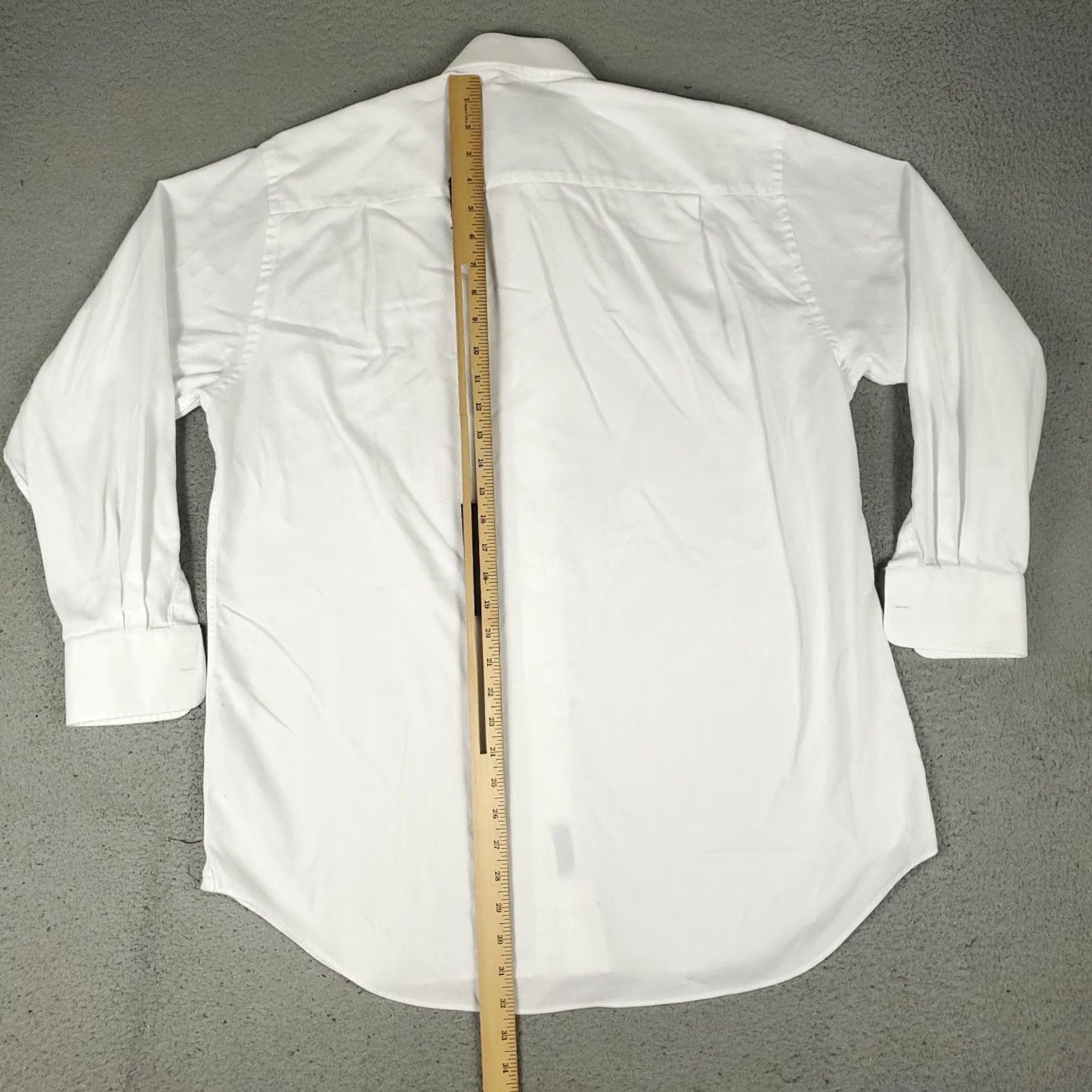 David Donahue David Donahue Shirt Mens 16.5 White Dress Button Up Long Sleeve Solid Cotton Regular Size 46R - 5 Thumbnail