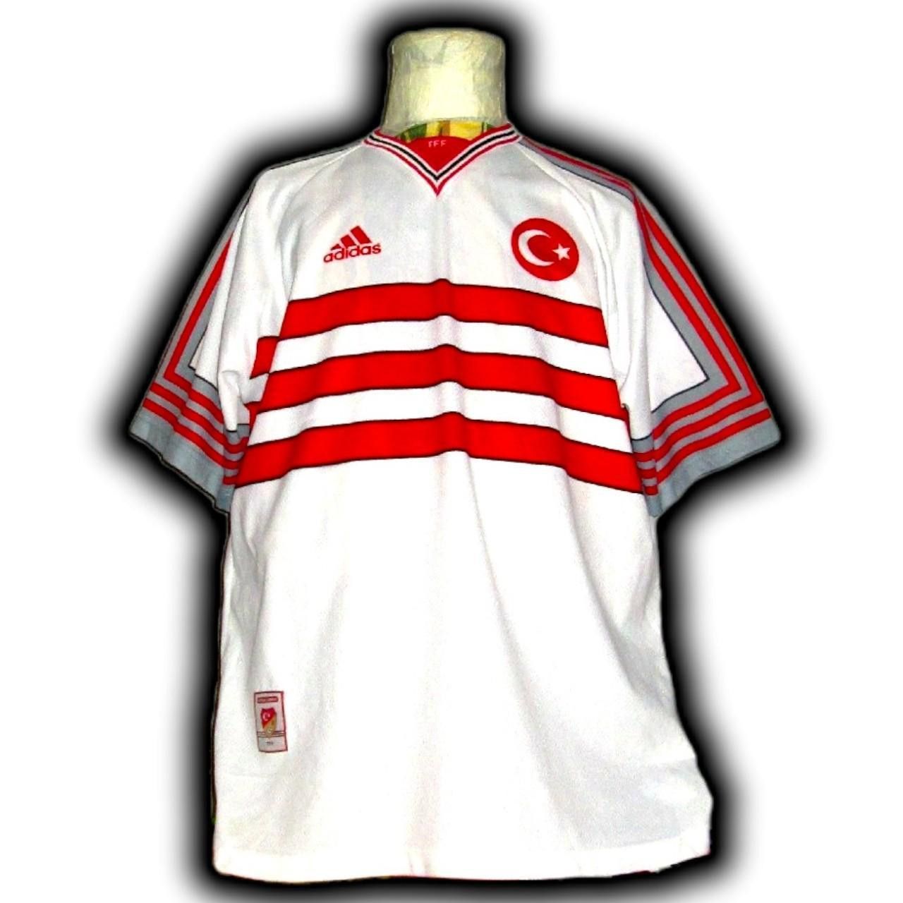 Adidas Turkey 1998 1999 Home shirt jersey Size US XL / EU 56 / 4 - 2 Thumbnail