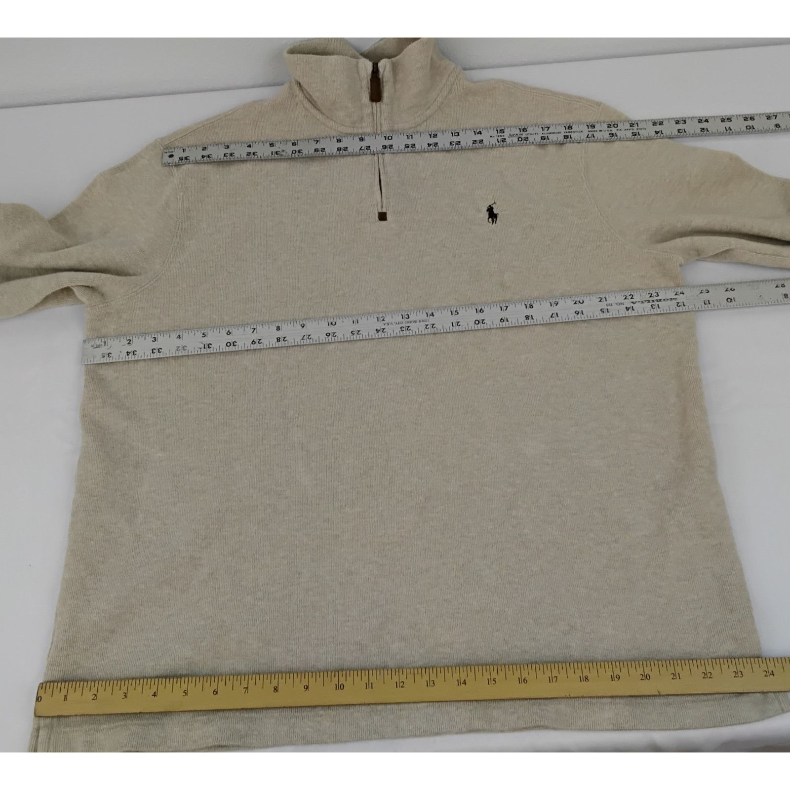 Polo Ralph Lauren Polo Ralph Lauren 1/4 Zip Sweater Men's XL Beige Vintage Size US XL / EU 56 / 4 - 8 Thumbnail