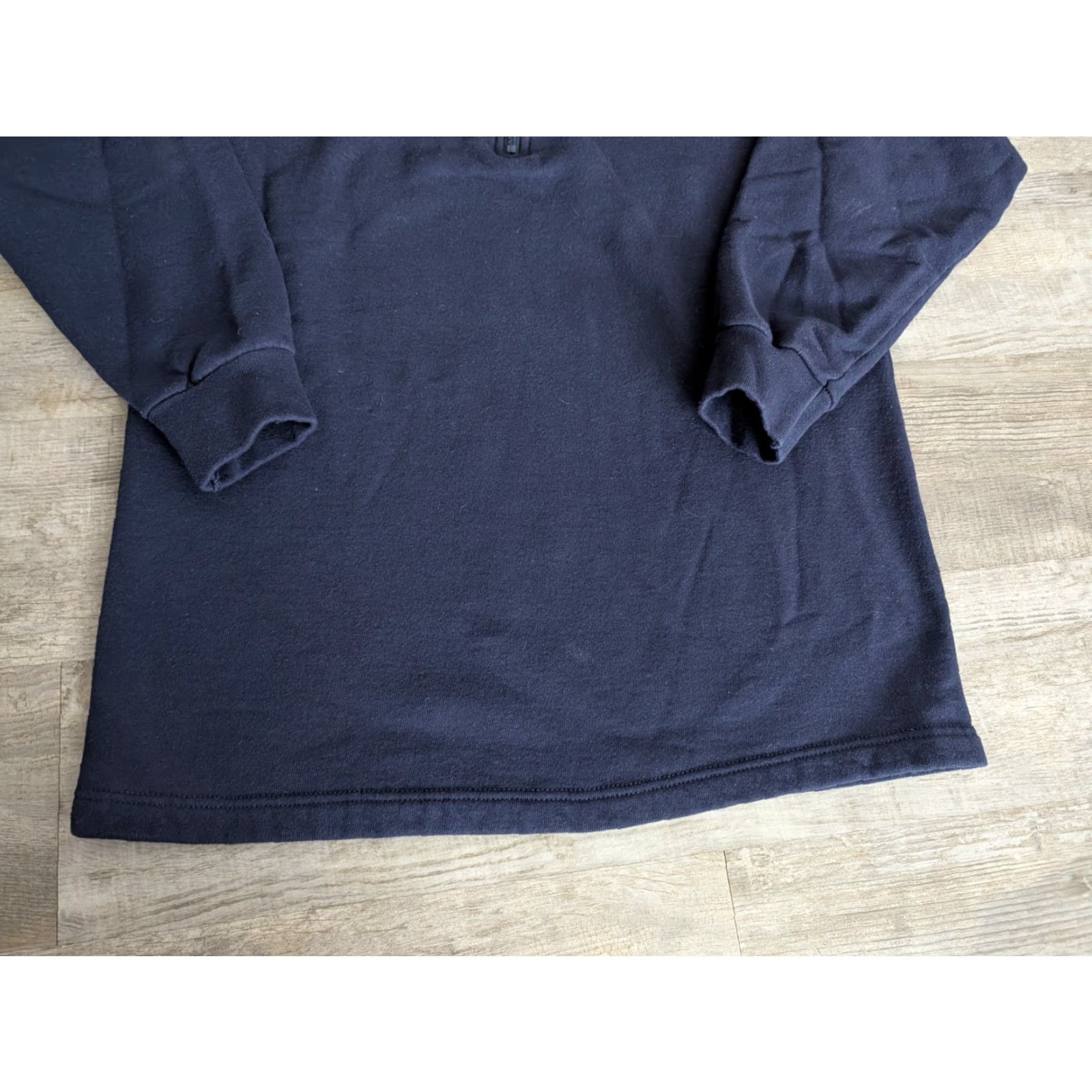 Reebok VINTAGE Reebok Navy Quarter Zip Pullover Sweatshirt Womens Small USA Made 90s Fleece Cotton Polyester Blue Embroidered Logo Zipper Size S / US 4 / IT 40 - 5 Thumbnail