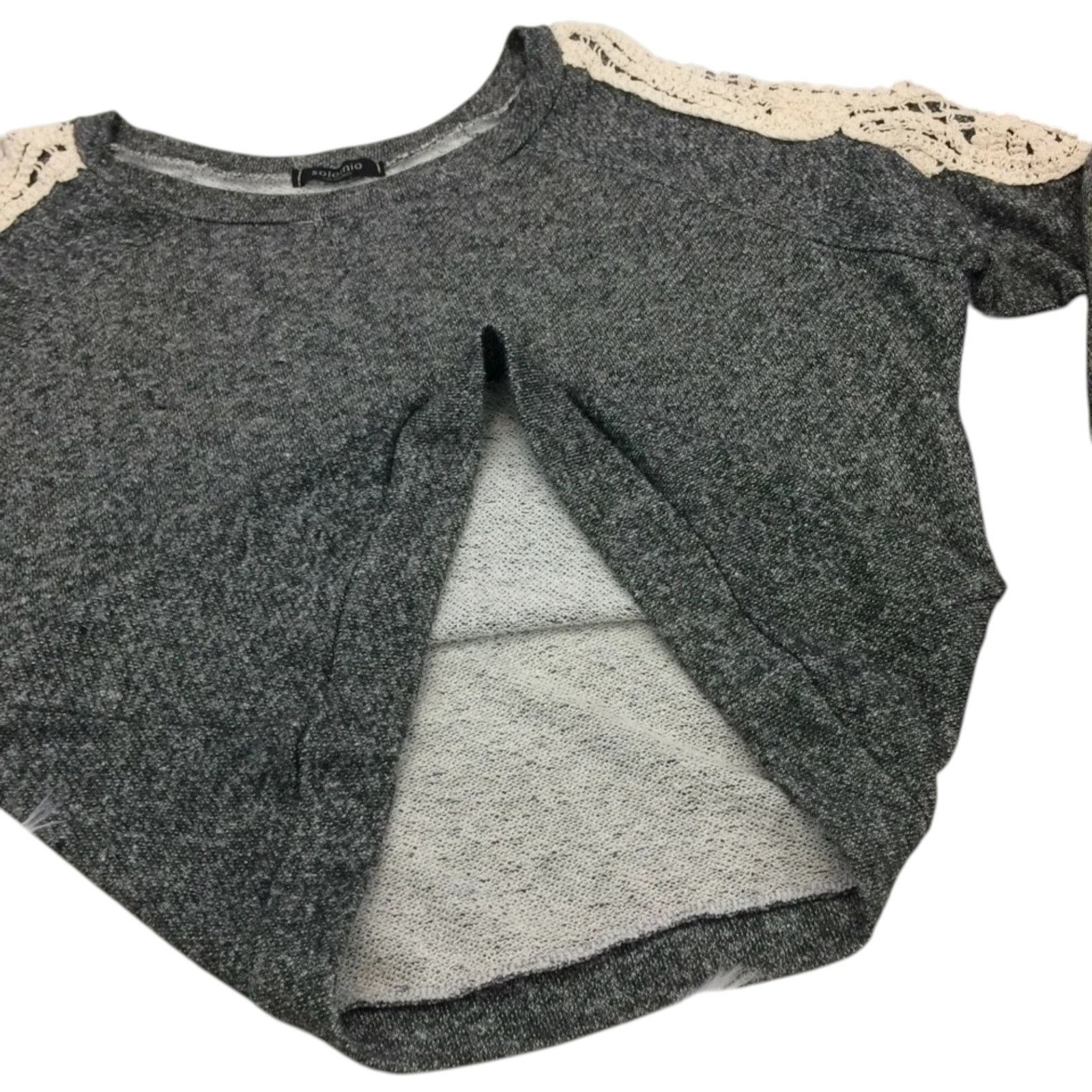 Other Solemio LA Cold Shoulder Crochet Top Sweatshirt Long Sleeve Size S / US 4 / IT 40 - 7 Thumbnail