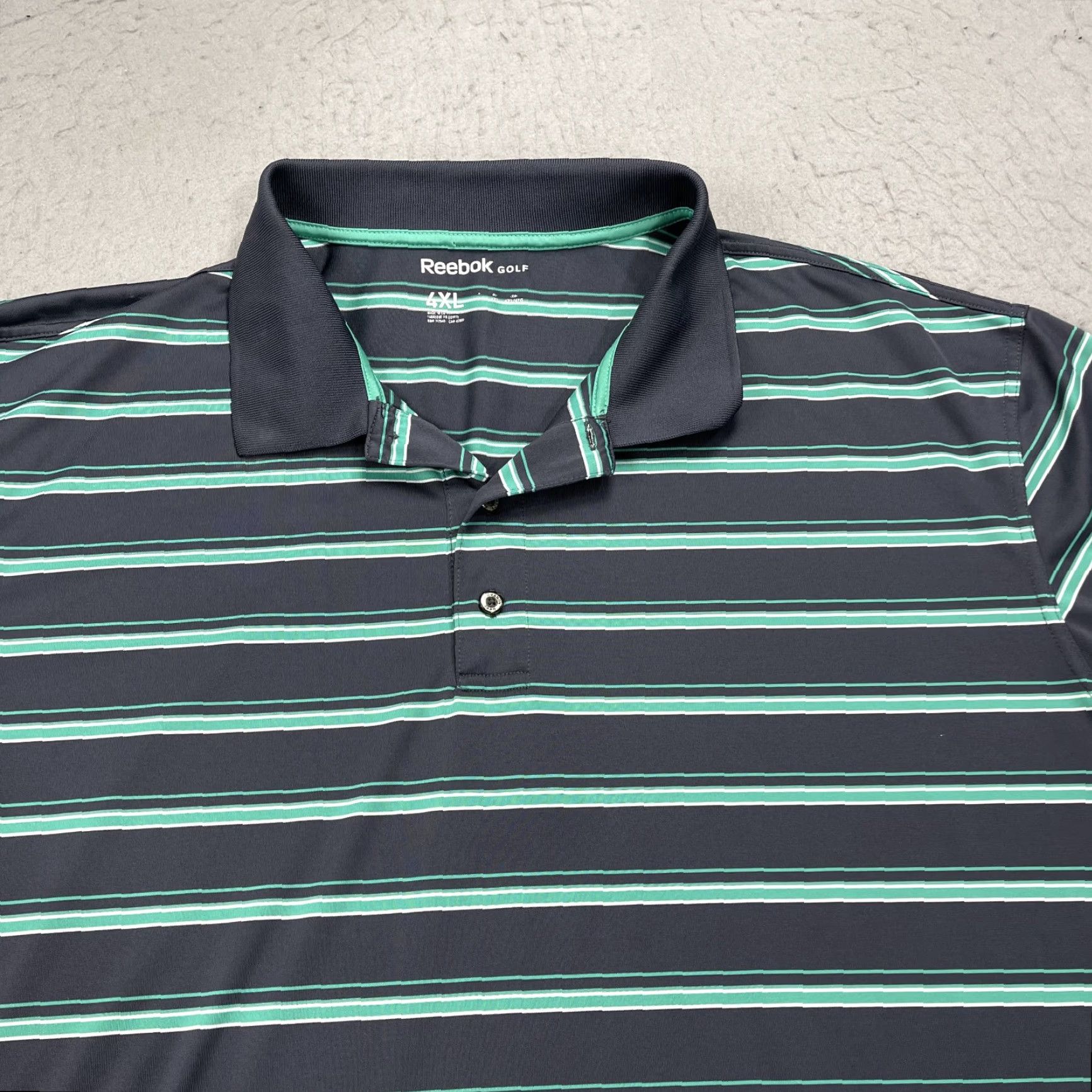 Reebok Reebok Golf Polo Shirt Mens 4XL Gray Striped Performance Breathable Lightweight Size US XXL / EU 58 / 5 - 2 Thumbnail