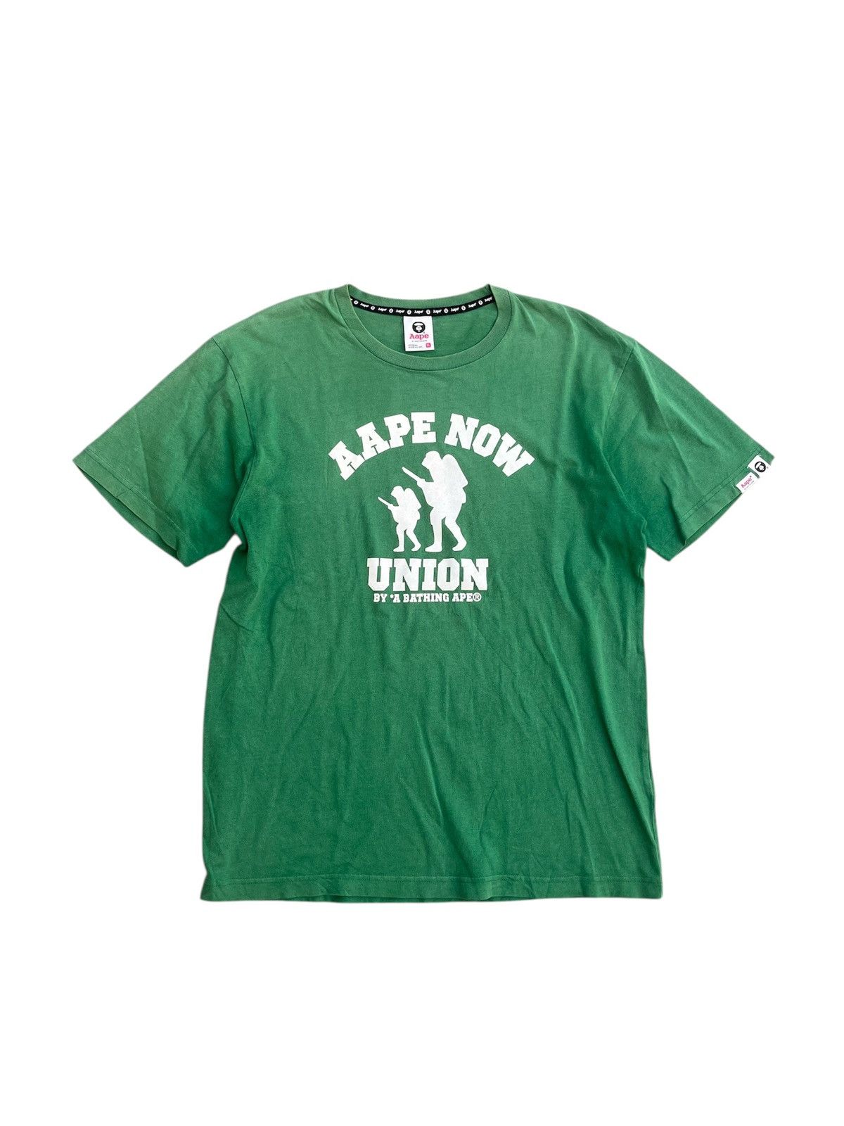 Aape × Bape BAPE AAPE NOW UNION GREEN TEE Y2K Size US XL / EU 56 / 4 - 1 Thumbnail