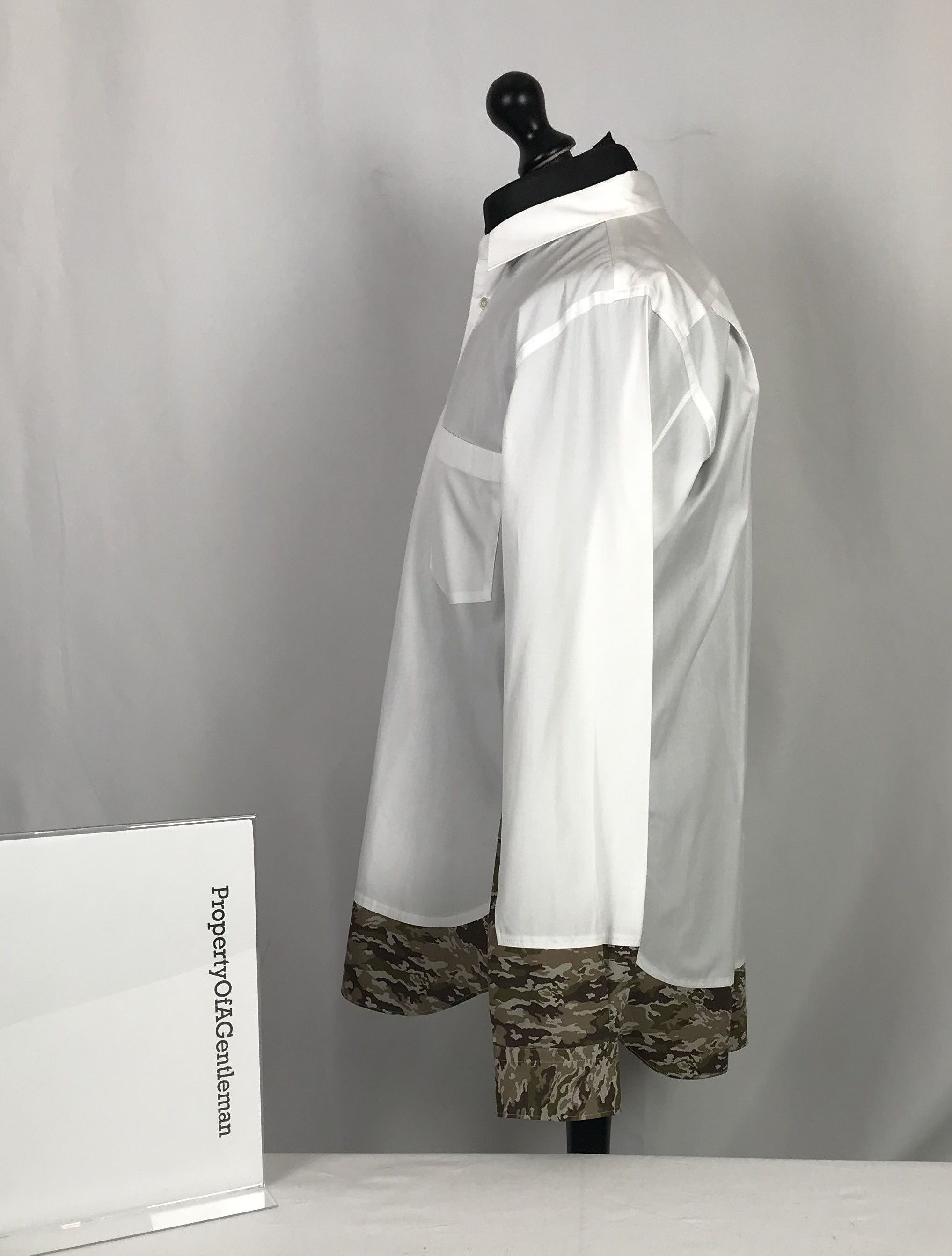 Comme des Garcons Camo White Cotton Shirt Size US L / EU 52-54 / 3 - 4 Thumbnail